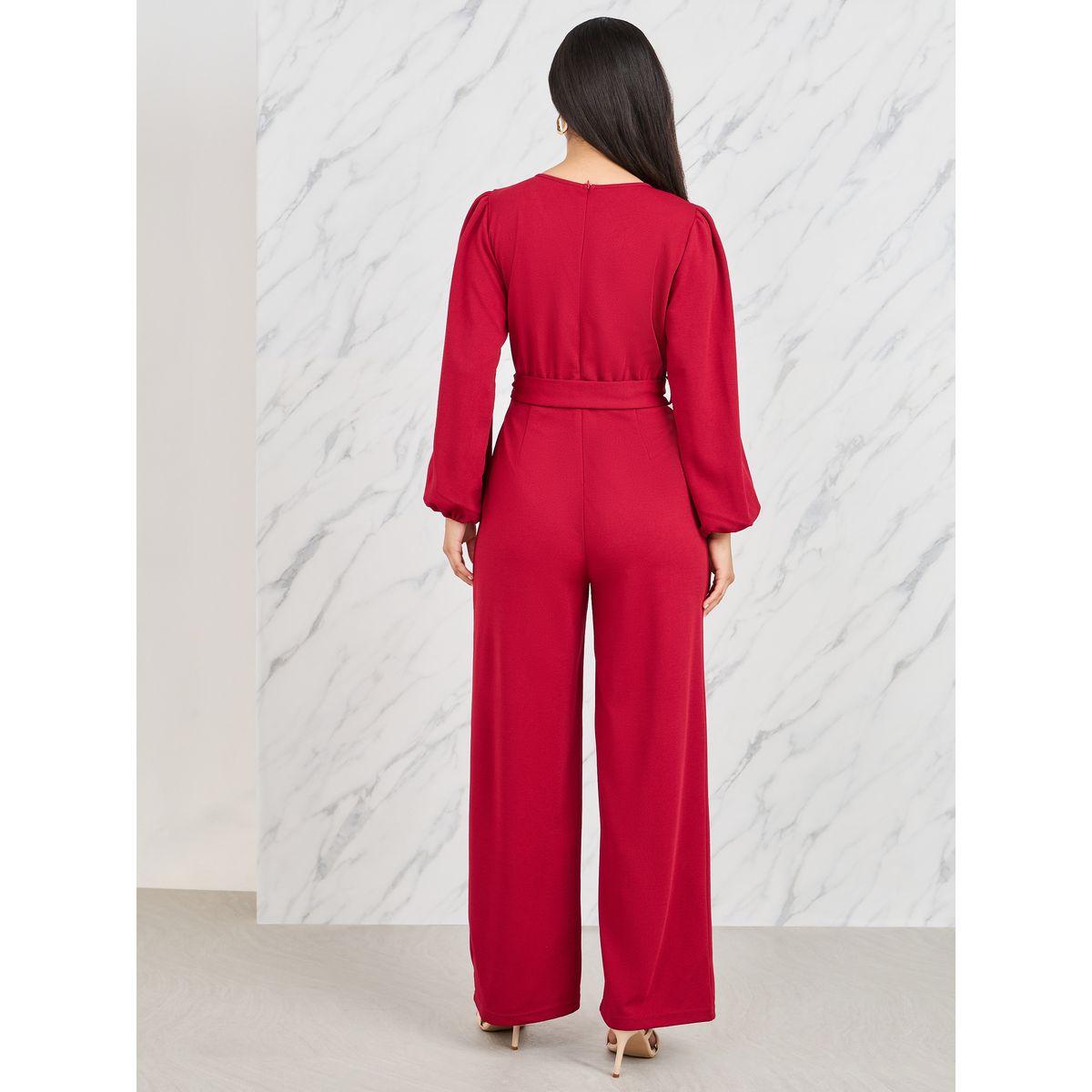Styli Textured Knit Belted Wide Leg Jumpsuit-women-clothing-jumpsuits-image-4