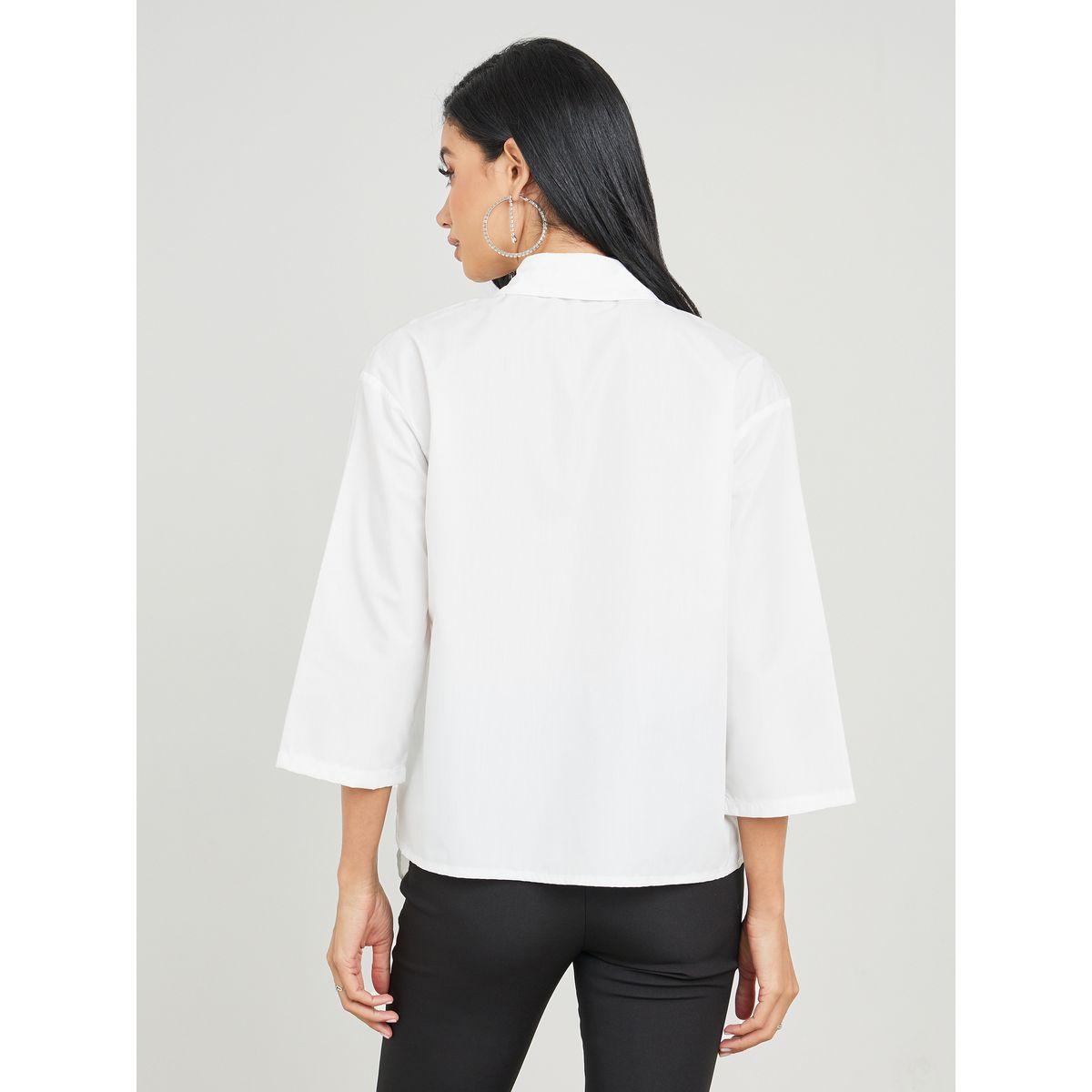 Styli Oversized Pleated Asymmetrical Hem Shirt-women-clothing-shirtsandblouses-shirts-image-5
