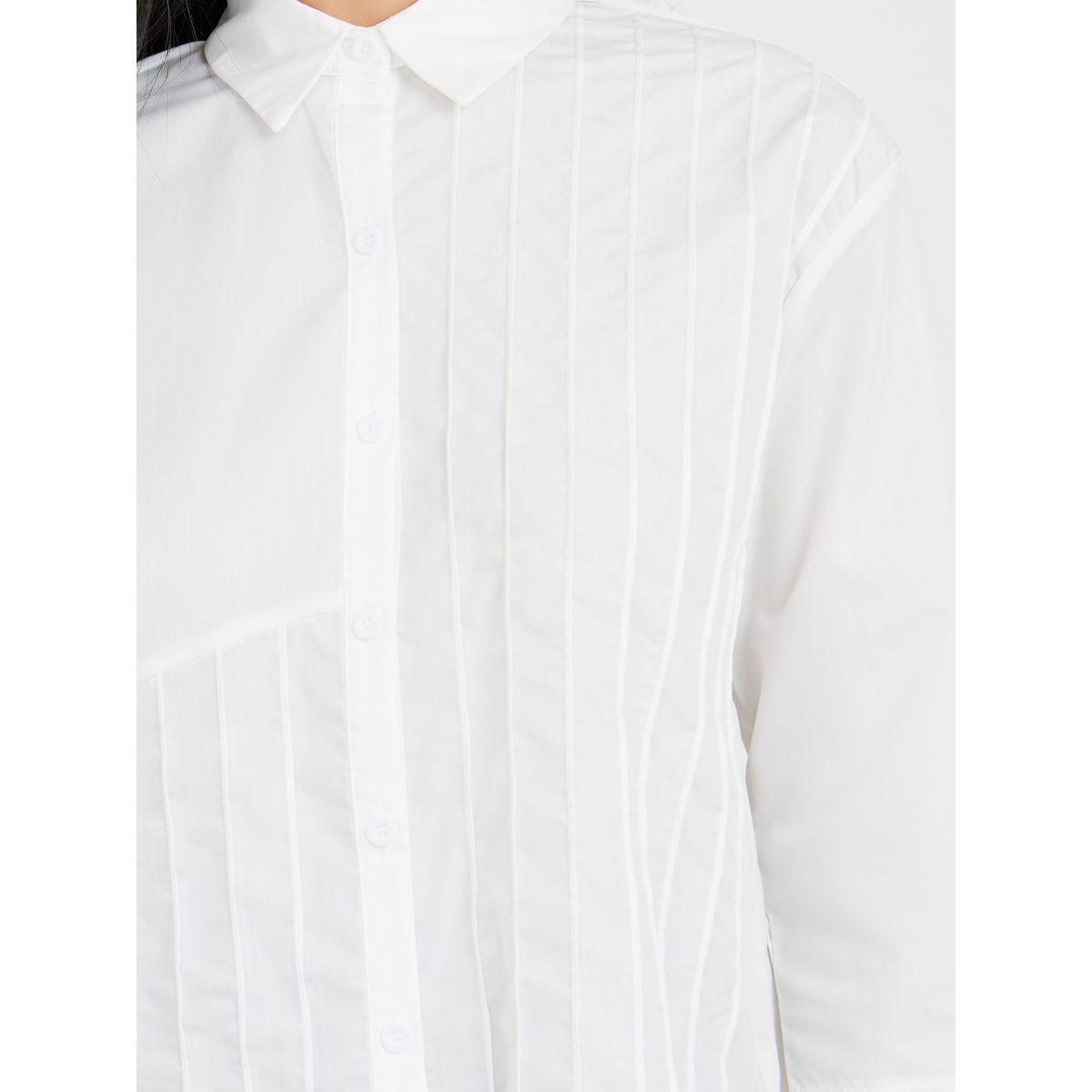 Styli Oversized Pleated Asymmetrical Hem Shirt-women-clothing-shirtsandblouses-shirts-image-6