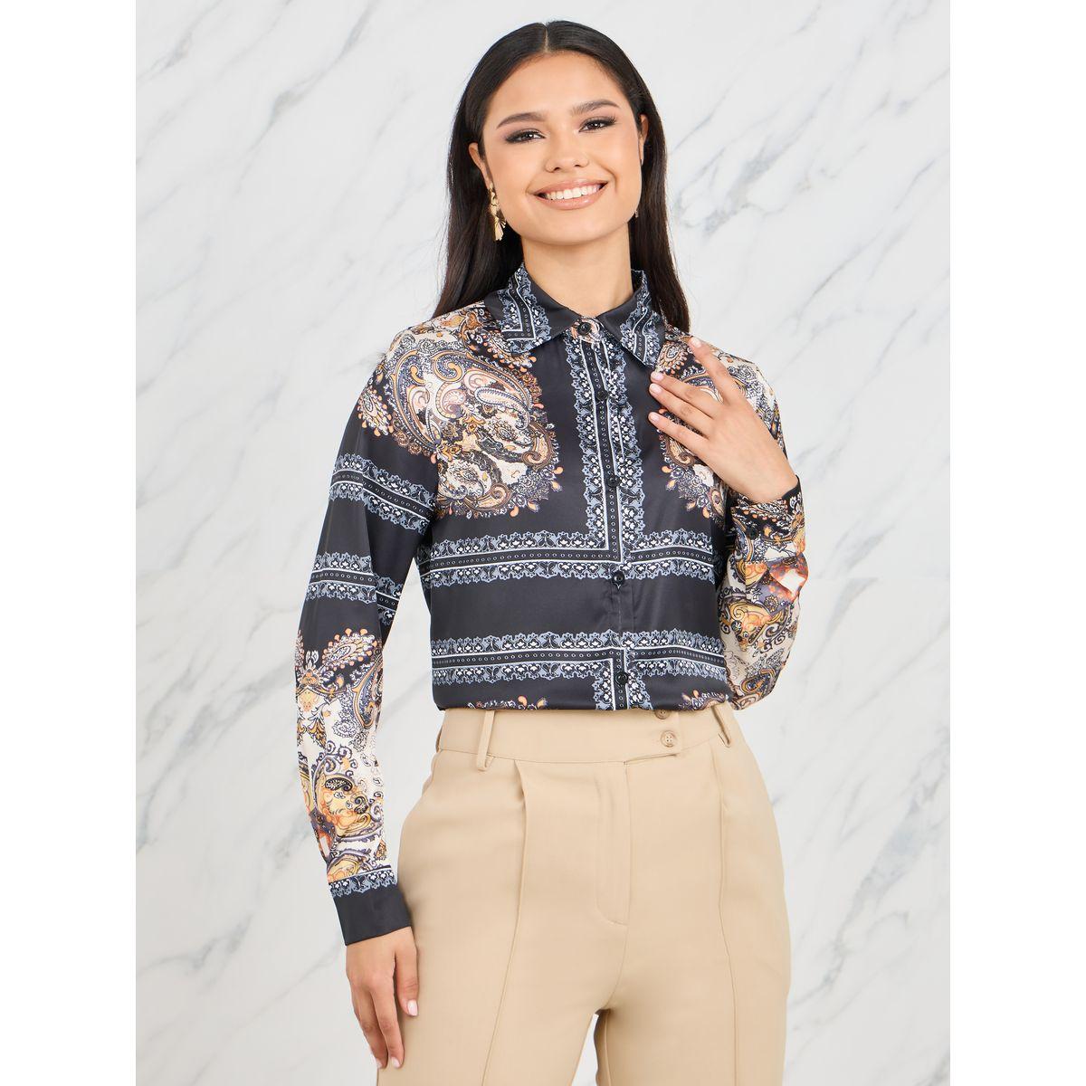 بلوزة بطبعة بيزلي وقصة عادية-women-clothing-shirtsandblouses-shirts-image-1
