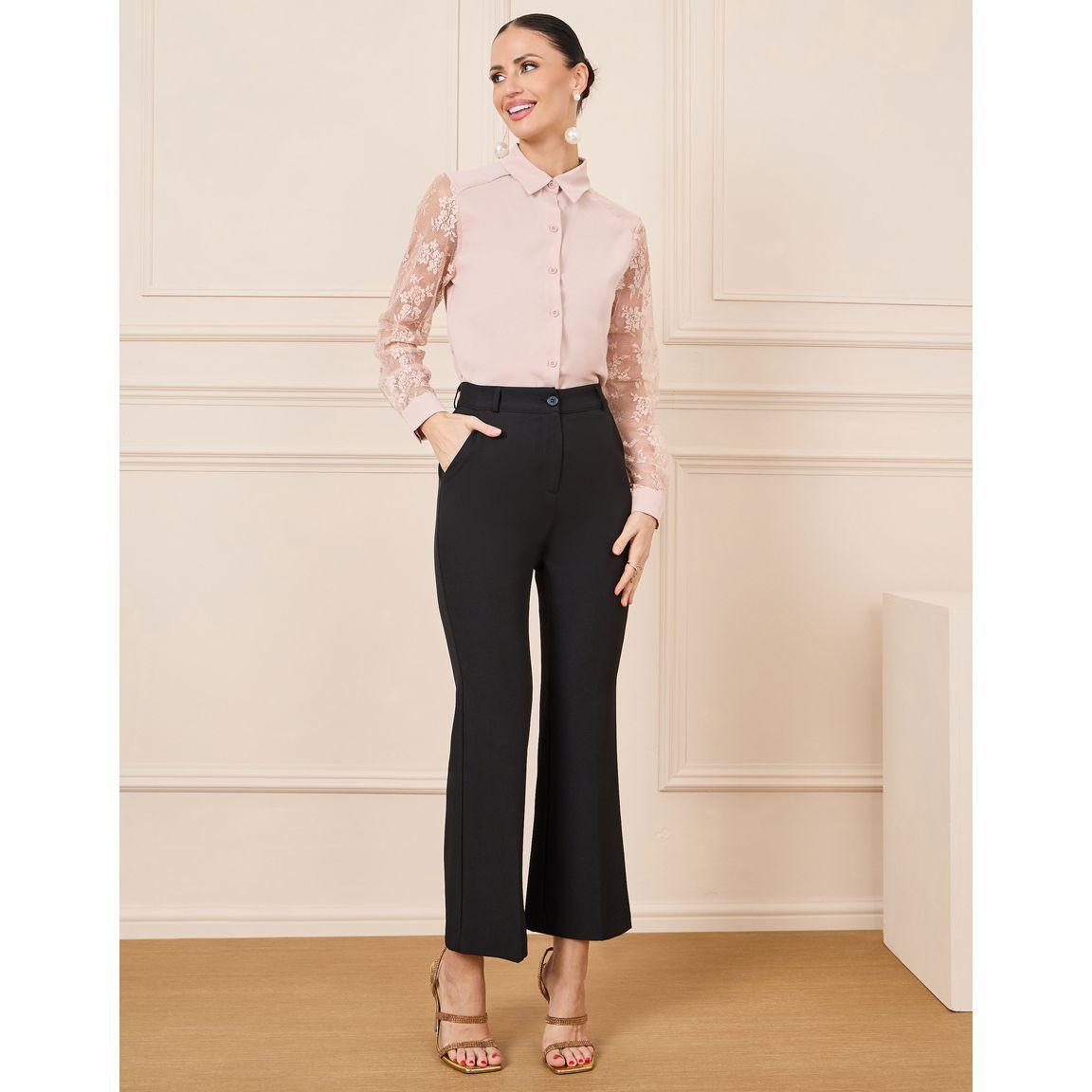 بلوزة بتفاصيل شبكية وأزرار غلق-women-clothing-shirtsandblouses-shirts-image-3
