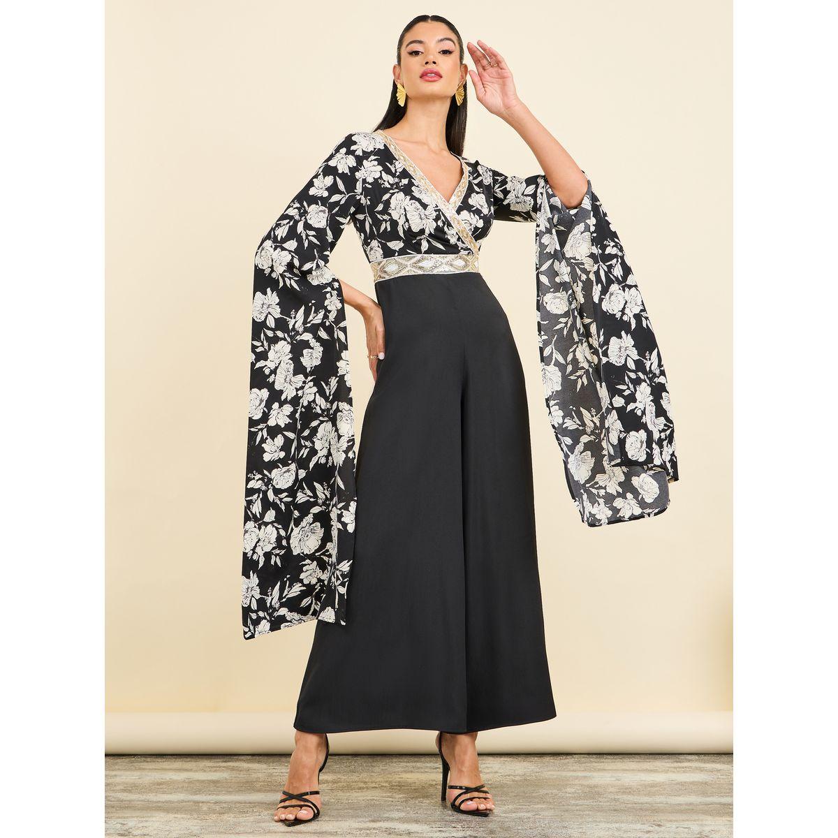 Styli Embellished Floral Print Wide Leg Jumpsuit-women-clothing-jumpsuits-image-1