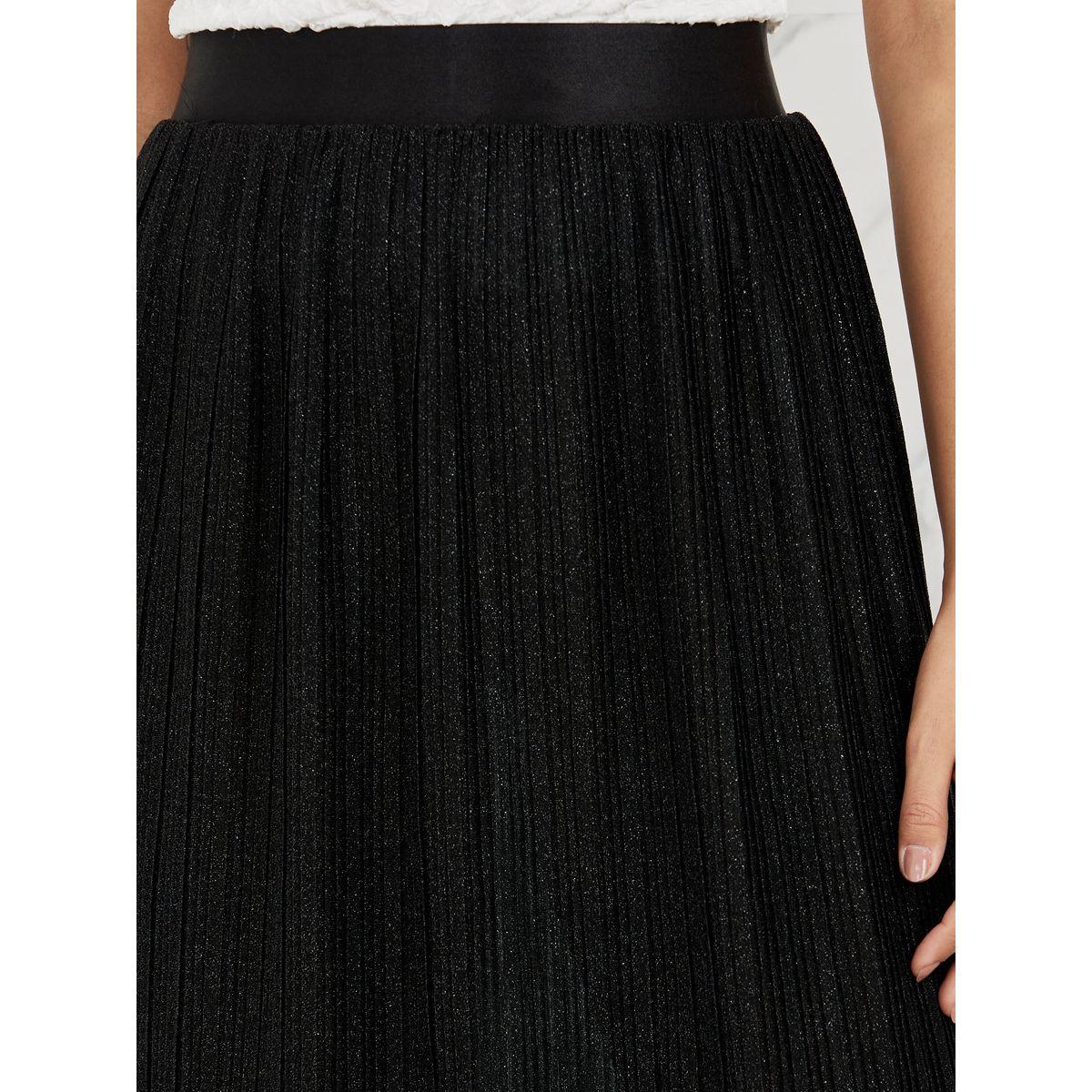 تنورة بليسيه طويل بتفاصيل براقة-women-clothing-bottoms-skirts-image-3