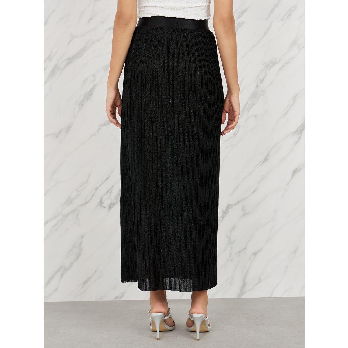 تنورة بليسيه طويل بتفاصيل براقة-women-clothing-bottoms-skirts-image-4