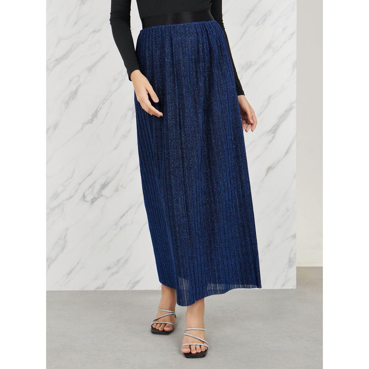 Styli Shimmer Plisse Maxi Skirt-women-clothing-bottoms-skirts-image-1