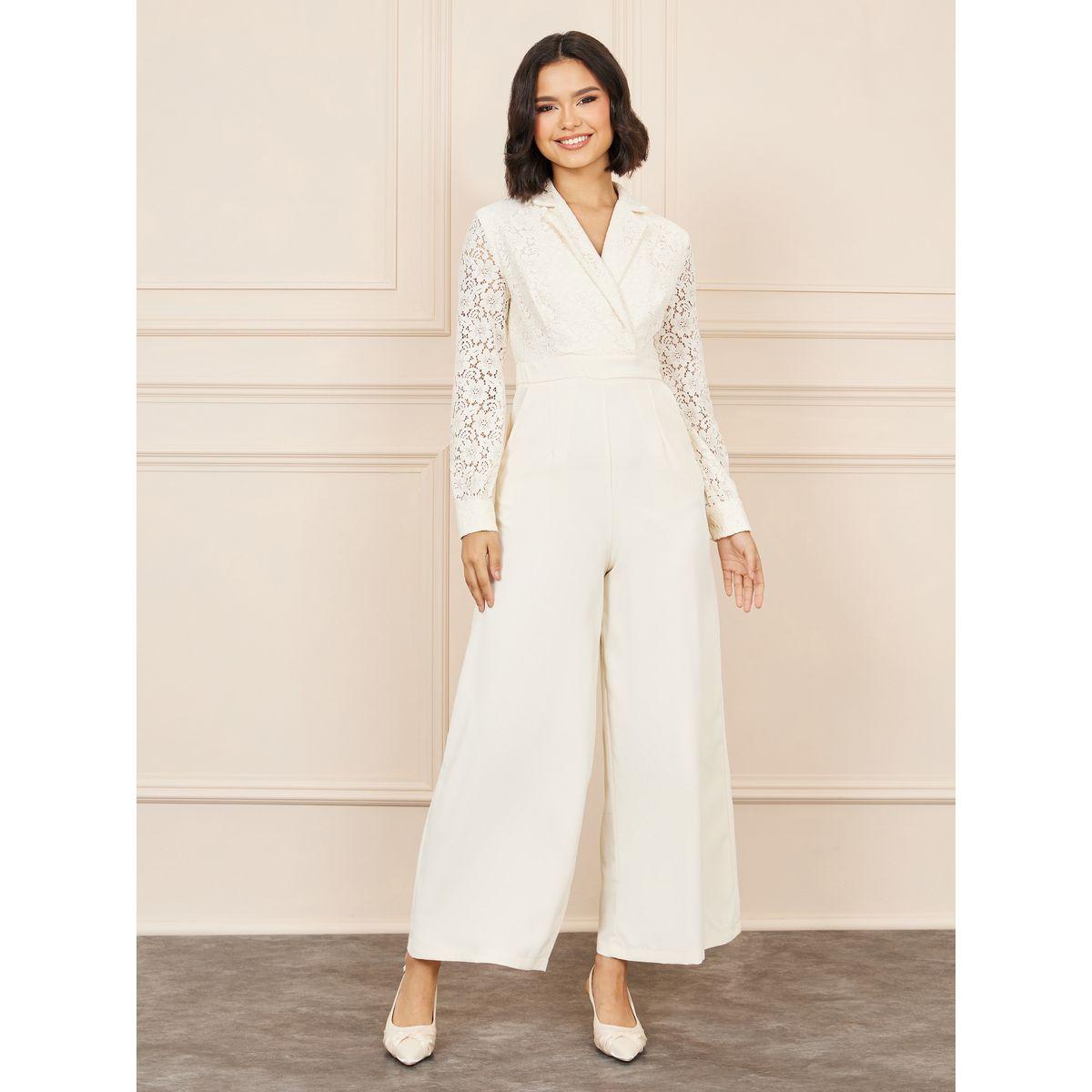 Styli Lace Notch Lapel Neck Wide Leg Jumpsuit-women-clothing-jumpsuits-image-5