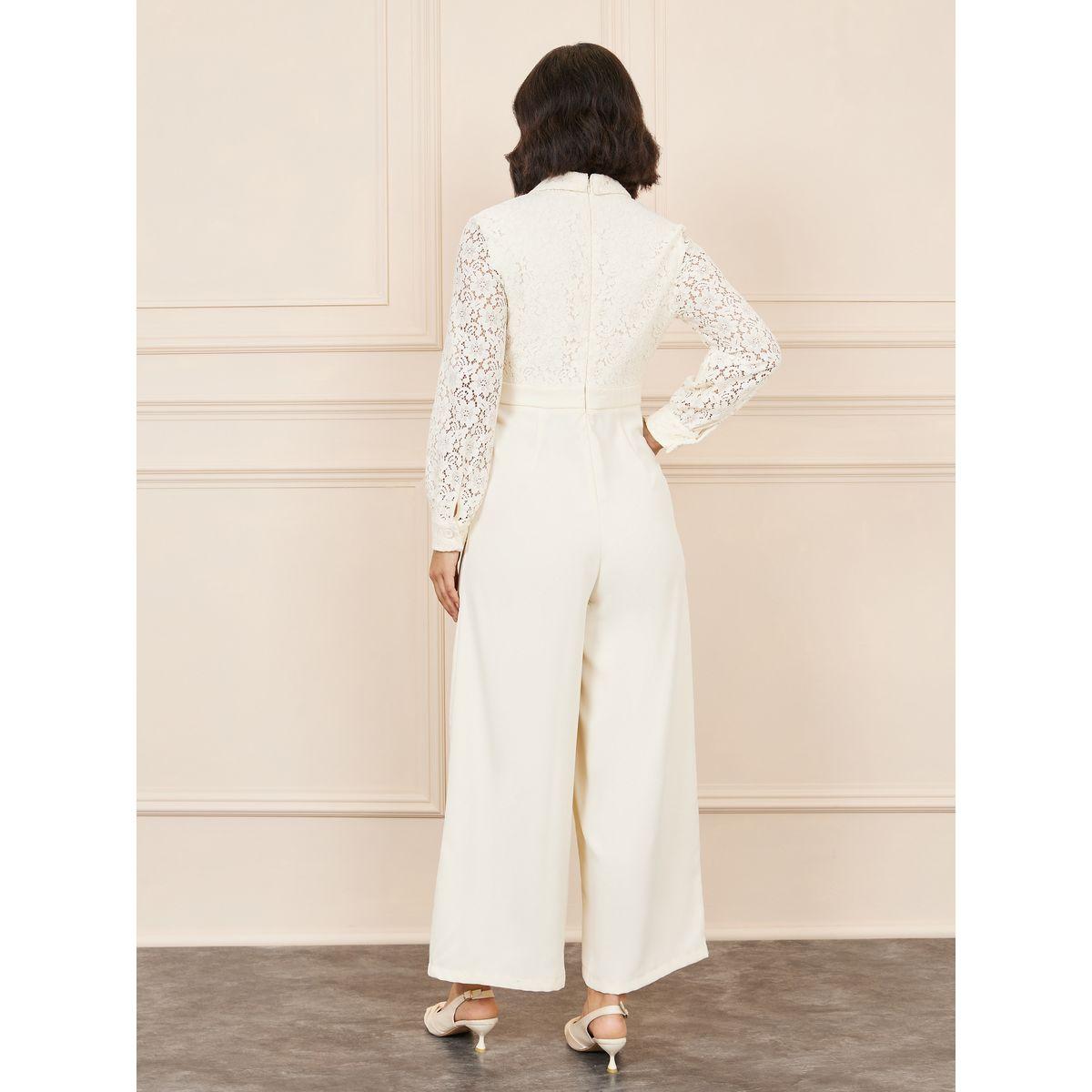 Styli Lace Notch Lapel Neck Wide Leg Jumpsuit-women-clothing-jumpsuits-image-8