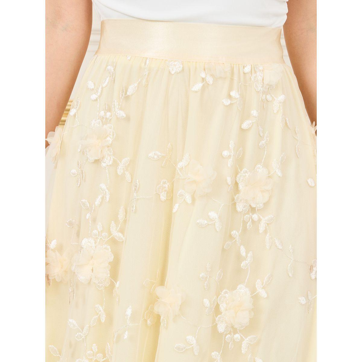 Styli Floral Applique Embroidered Mesh A-Line Midi Skirt-women-clothing-bottoms-skirts-image-3