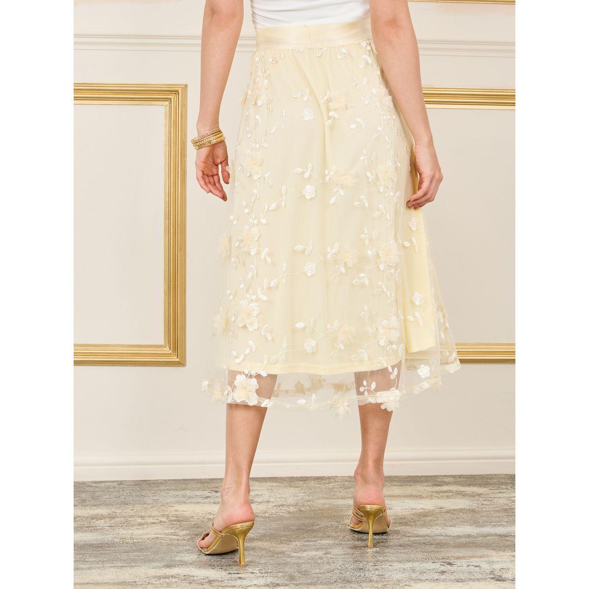 Styli Floral Applique Embroidered Mesh A-Line Midi Skirt-women-clothing-bottoms-skirts-image-4