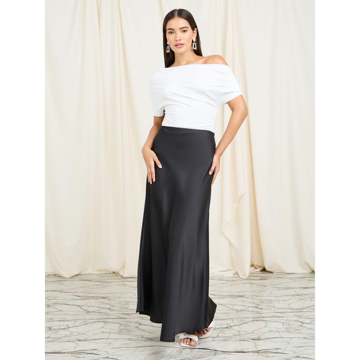 Styli Off Shoulder Asymmetric Neck Short Sleeve Knit Top-women-clothing-tshirts-image-3