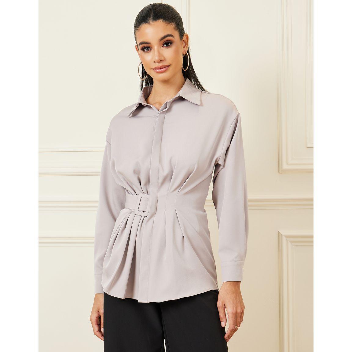 بلوزة بتفاصيل حزام وأزرار-women-clothing-shirtsandblouses-shirts-image-1