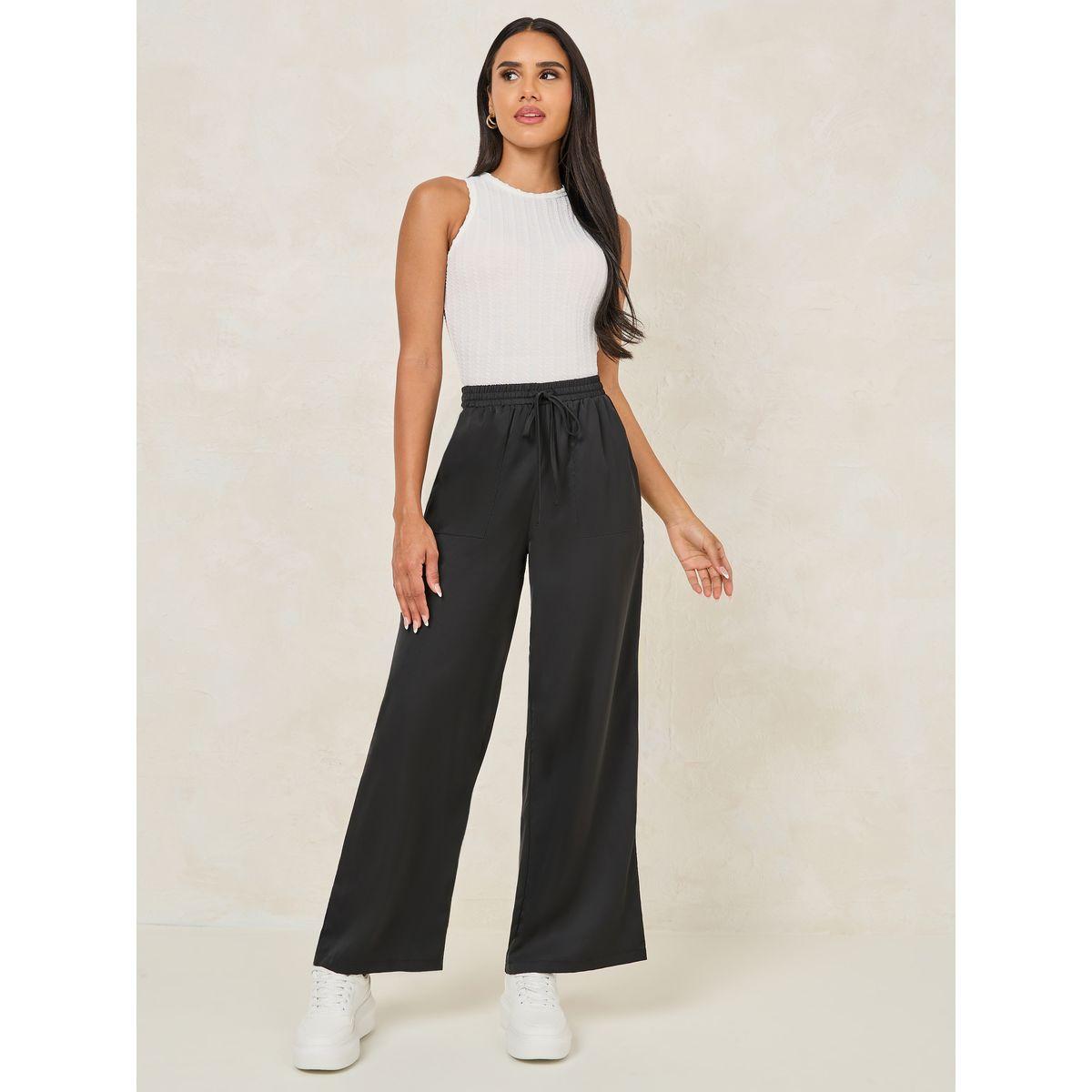بنطال ساتان بقصة مستقيمة واربطة-women-clothing-bottoms-trousers-image-2