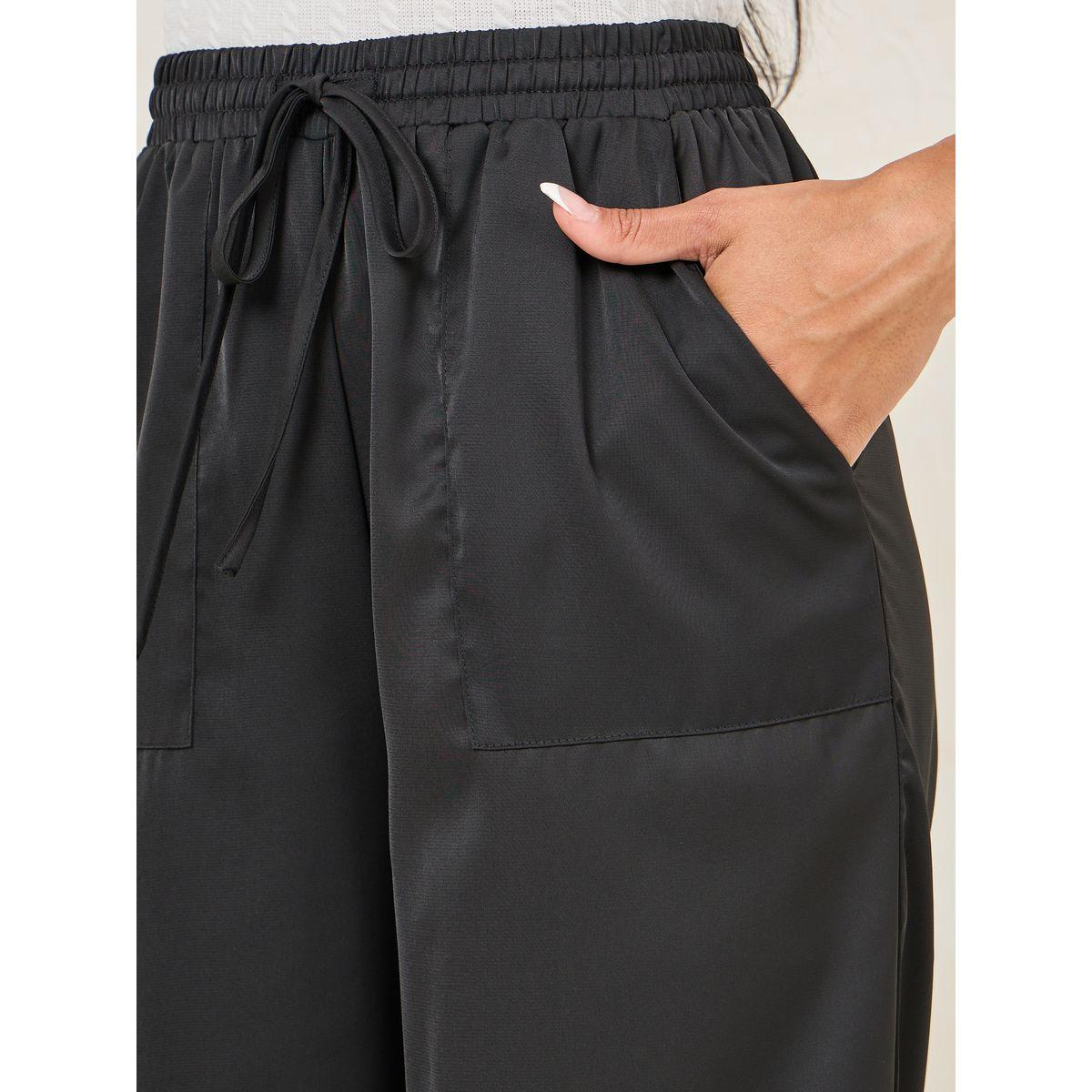 Styli Satin Straight Fit Pants with Drawstring-women-clothing-bottoms-trousers-image-3