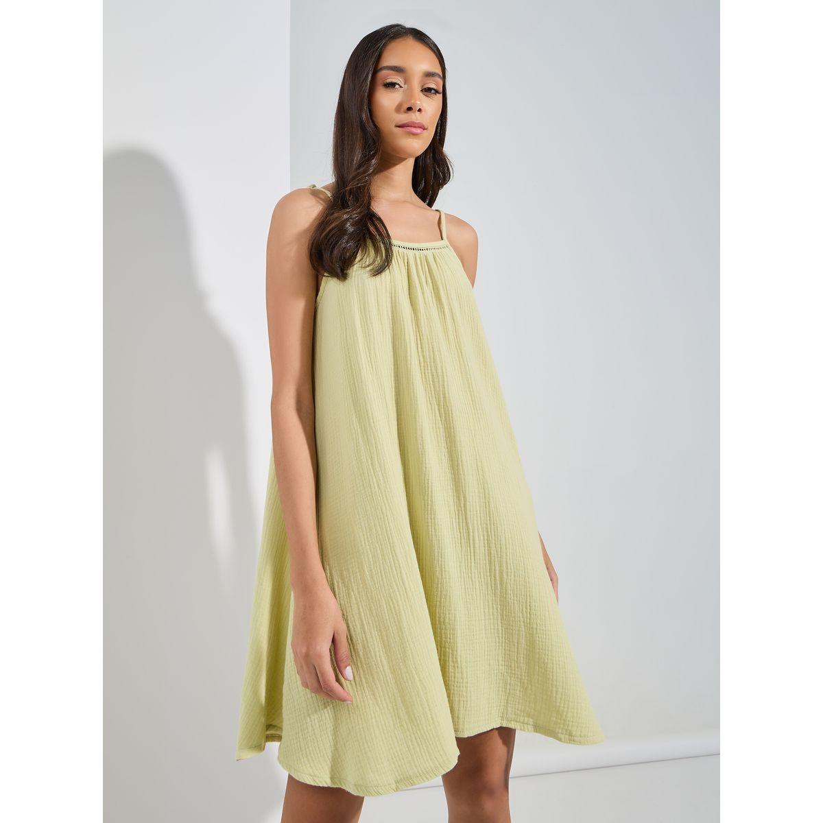 Styli Unwind Cotton Gauze Lace Ladder Insert Slip Dress-women-clothing-nightwear-nighties-image-2