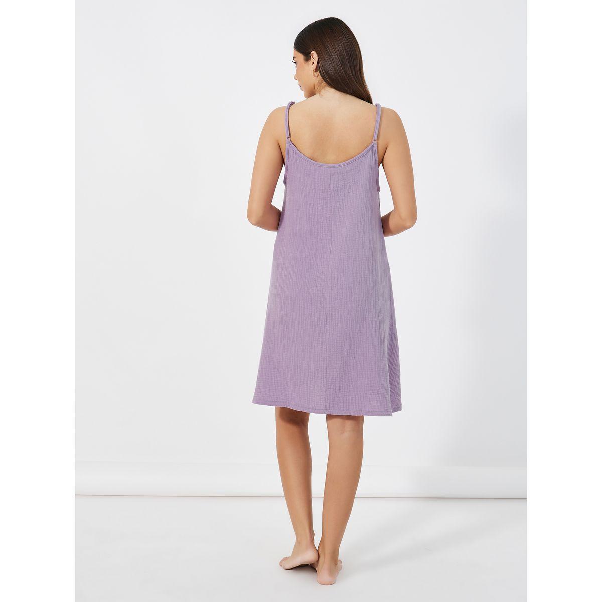 Styli Unwind Cotton Gauze Lace Ladder Insert Slip Dress-women-clothing-nightwear-nighties-image-4