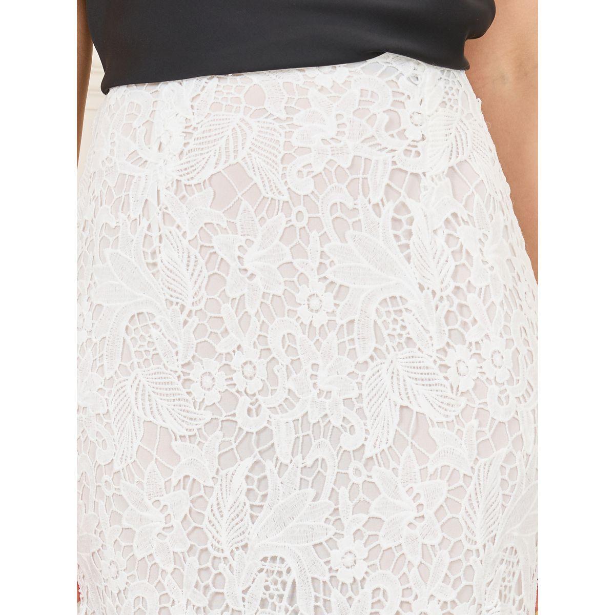 Styli All Over Lace Mesh Straight Hem Midi Skirt-women-clothing-bottoms-skirts-image-3