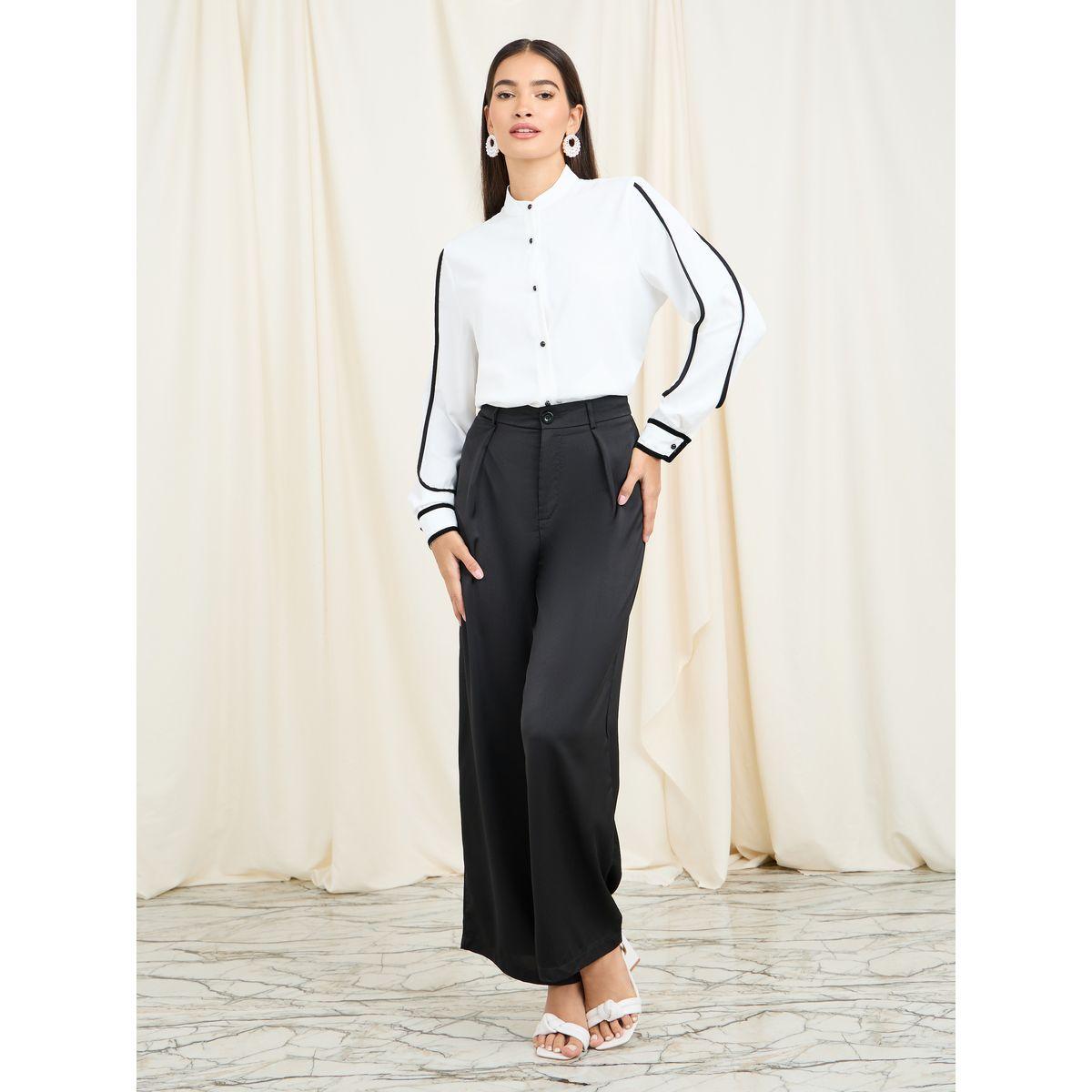 بلوزة بتفاصيل محزوزة وياقة ماندارين-women-clothing-shirtsandblouses-blouses-image-3