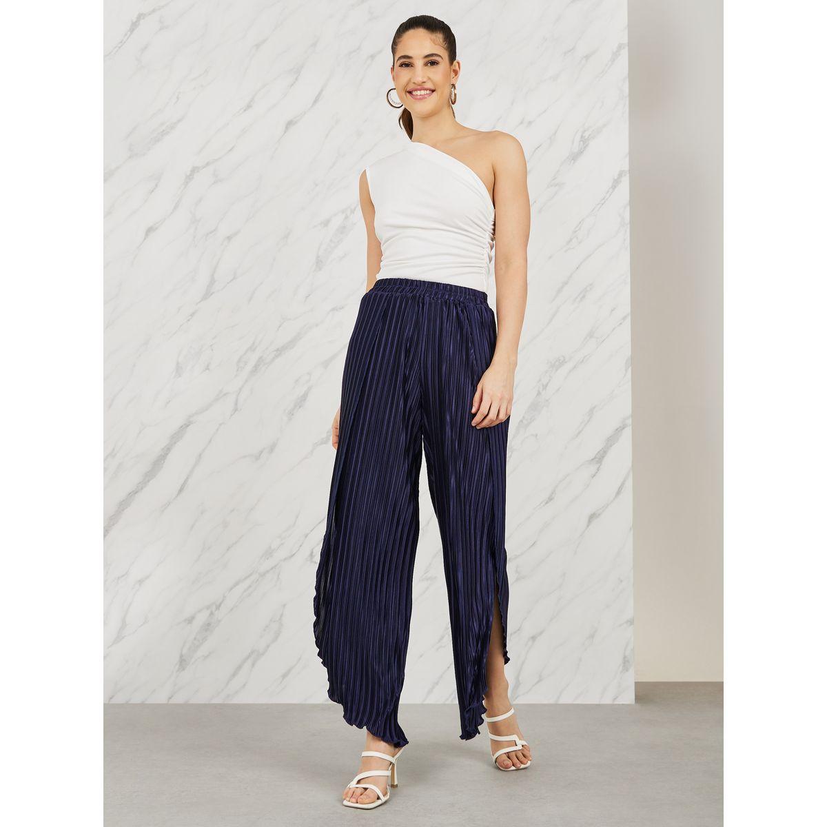 Styli Plisse Asymmetric Hem Relaxed Pant-women-clothing-bottoms-trousers-image-2