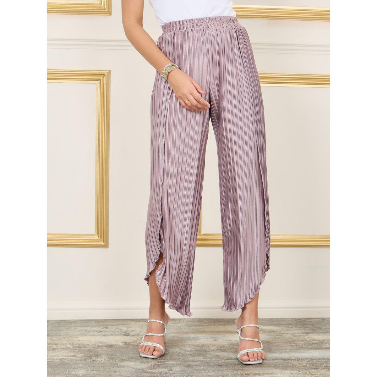 Styli Plisse Asymmetric Hem Relaxed Pant-women-clothing-bottoms-skirts-image-1