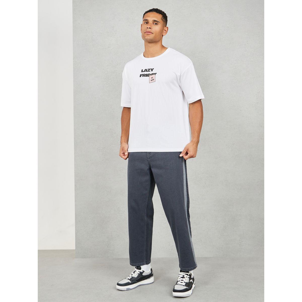 Styli Side Contrast Panel Loose Fit Jeans-men-clothing-bottoms-jeans-image-2