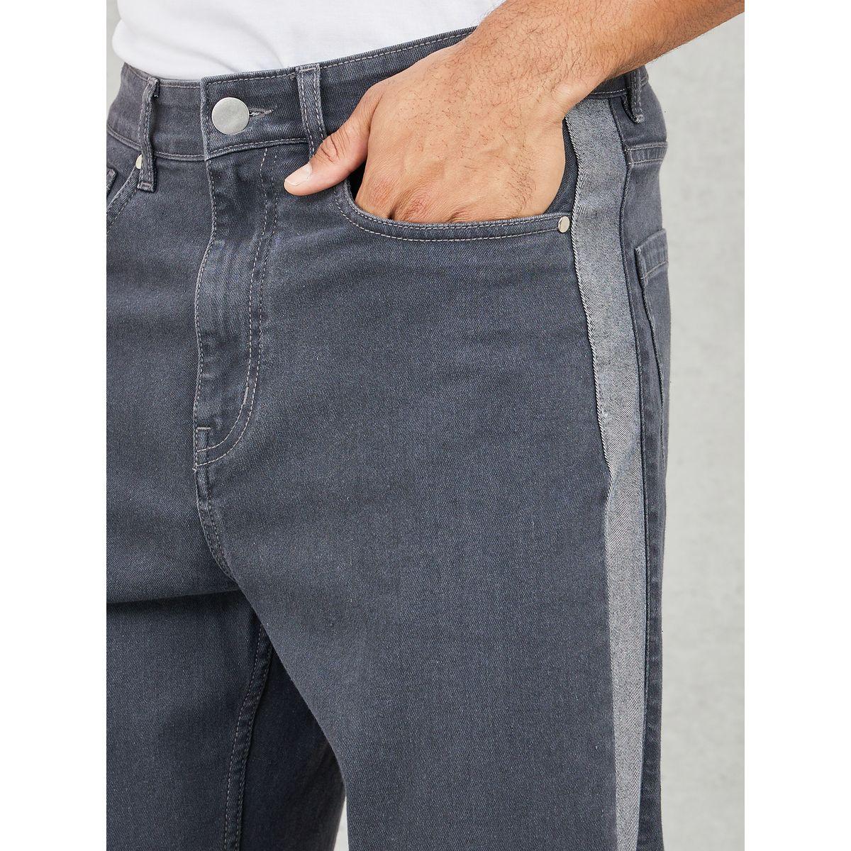 Styli Side Contrast Panel Loose Fit Jeans-men-clothing-bottoms-jeans-image-3