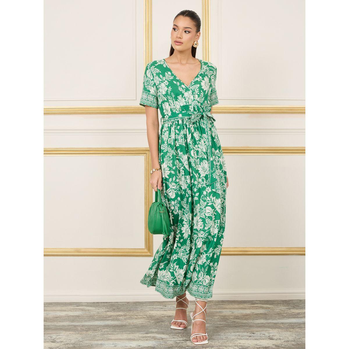 Styli Floral Print Self Tie Up A-Line Maxi Dress-women-clothing-dresses-image-1