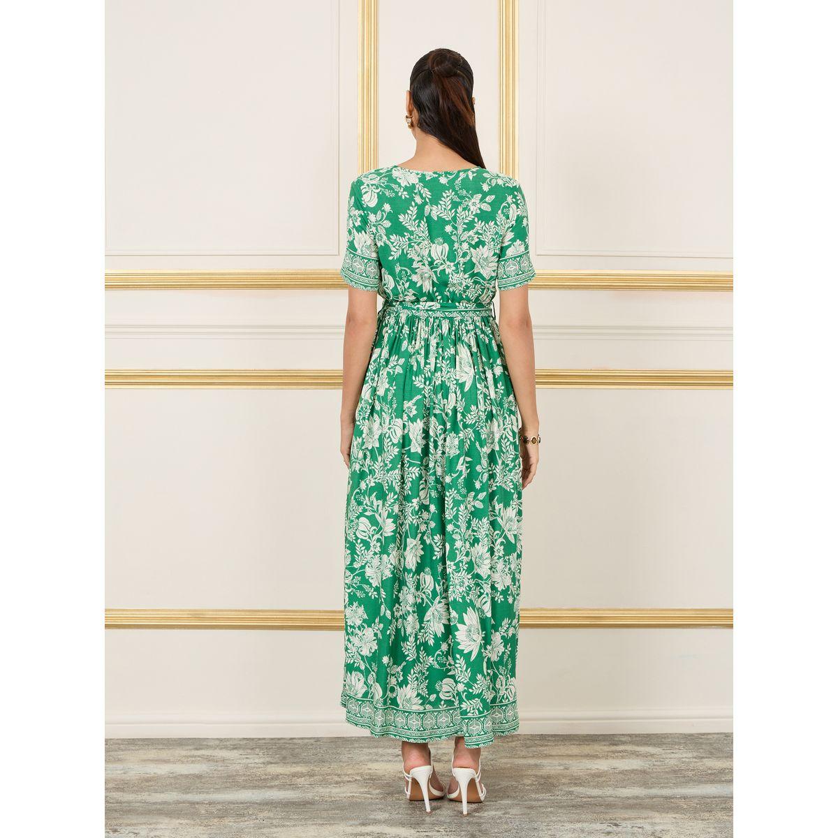فستان طويل بطبعة زهور واربطة-women-clothing-dresses-image-4
