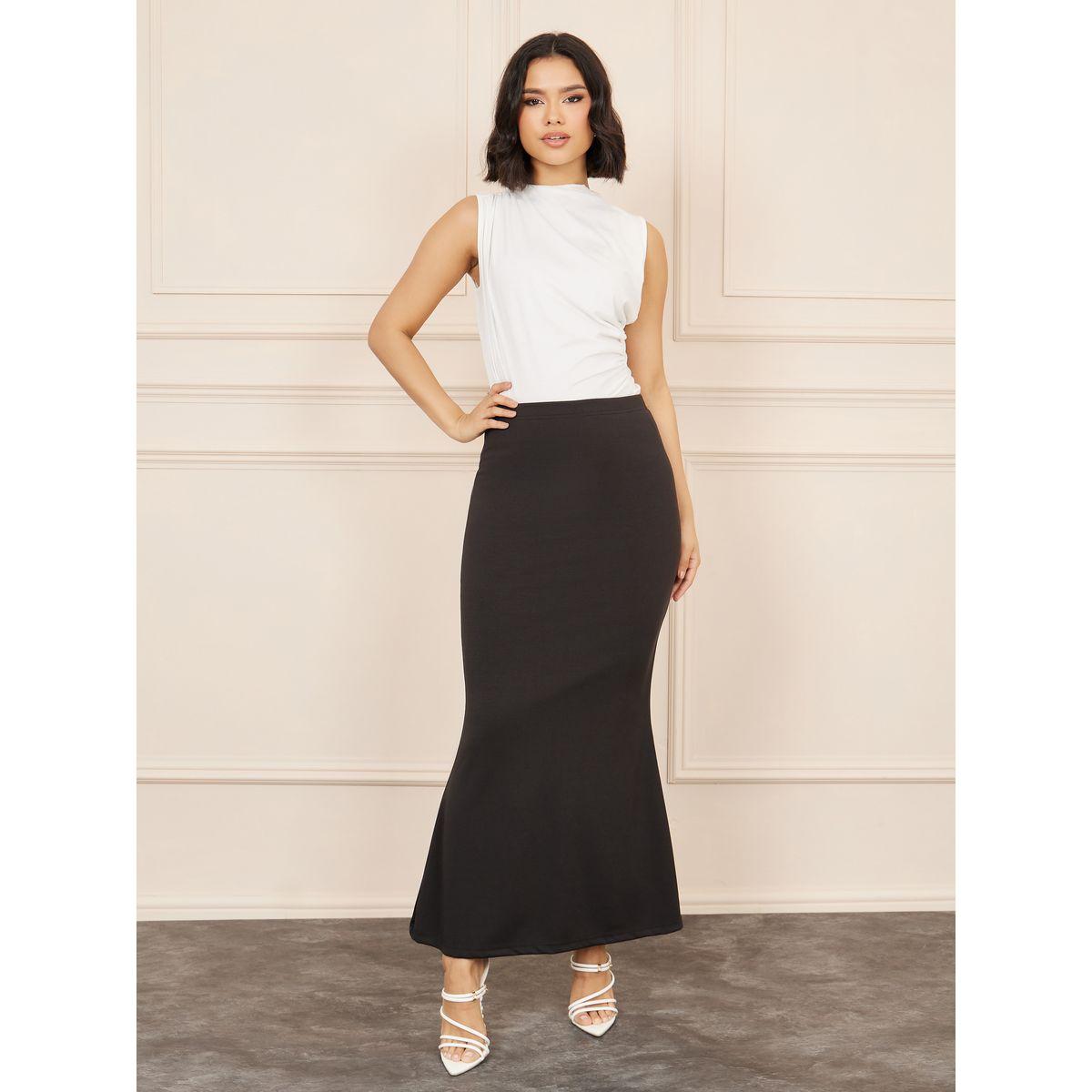 تنورة سادة طويلة بحافة واسعة-women-clothing-bottoms-skirts-image-2
