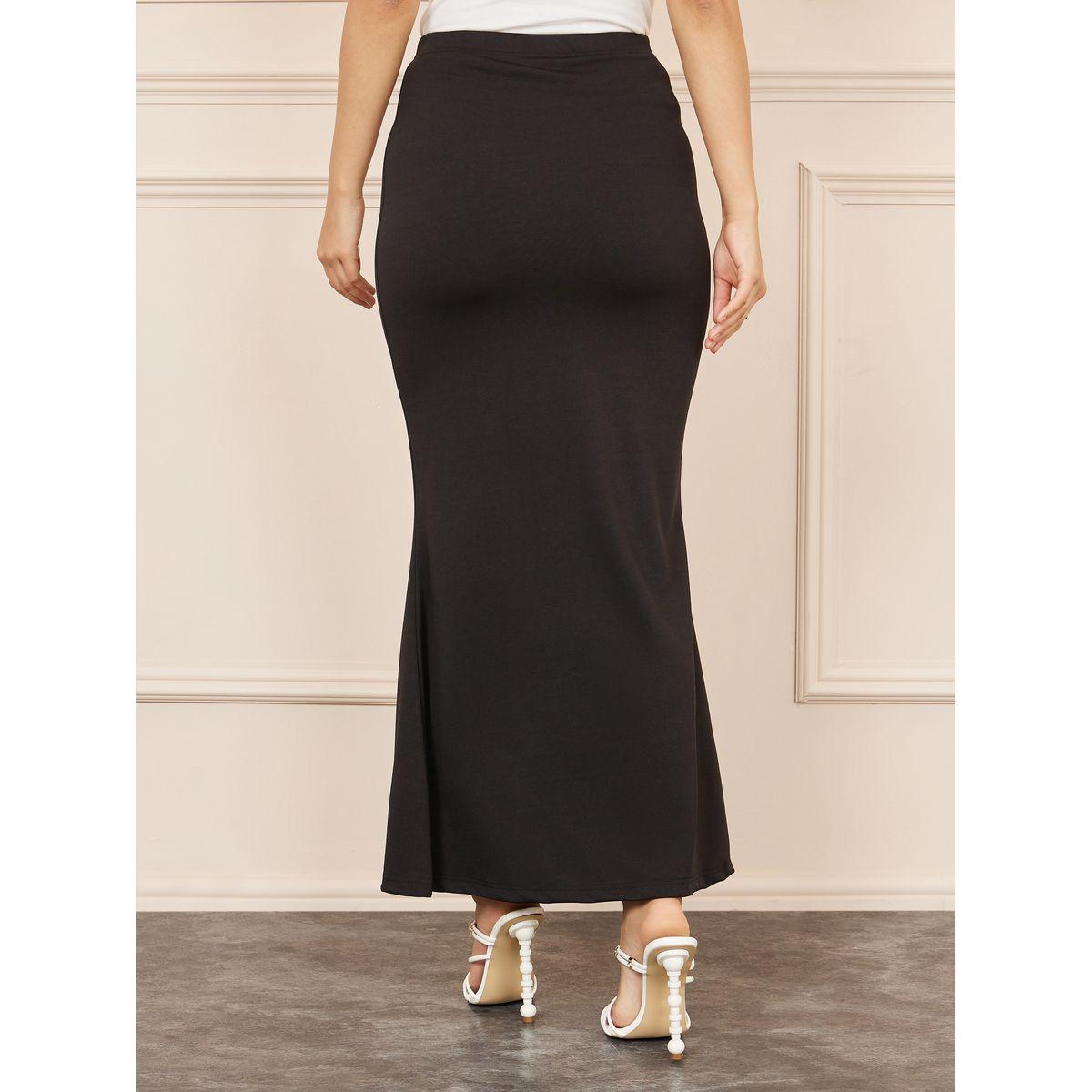 Styli Solid Fit and Flare Mermaid Maxi Skirt-women-clothing-bottoms-skirts-image-4