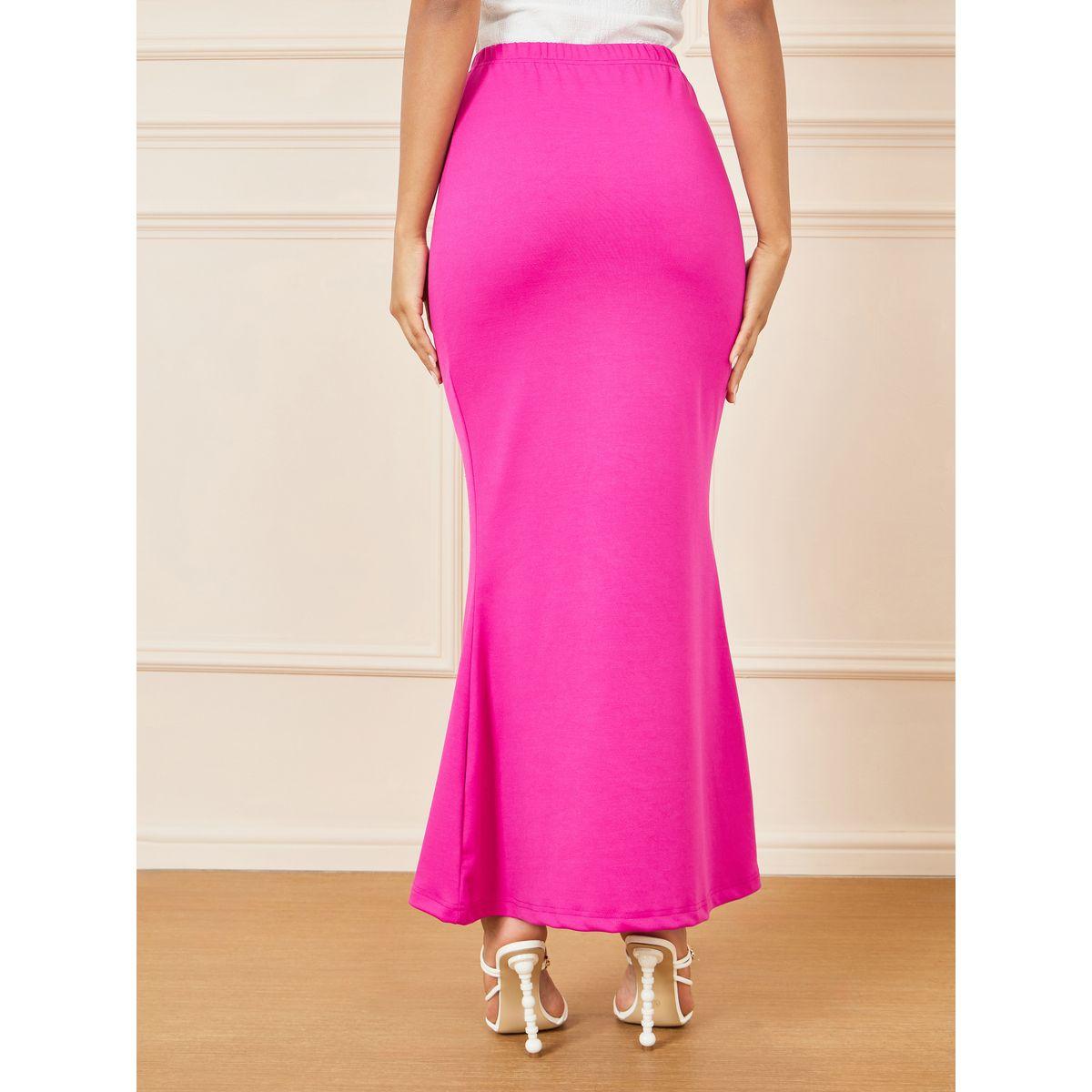 تنورة سادة طويلة بخصر مطاطي-women-clothing-bottoms-skirts-image-4
