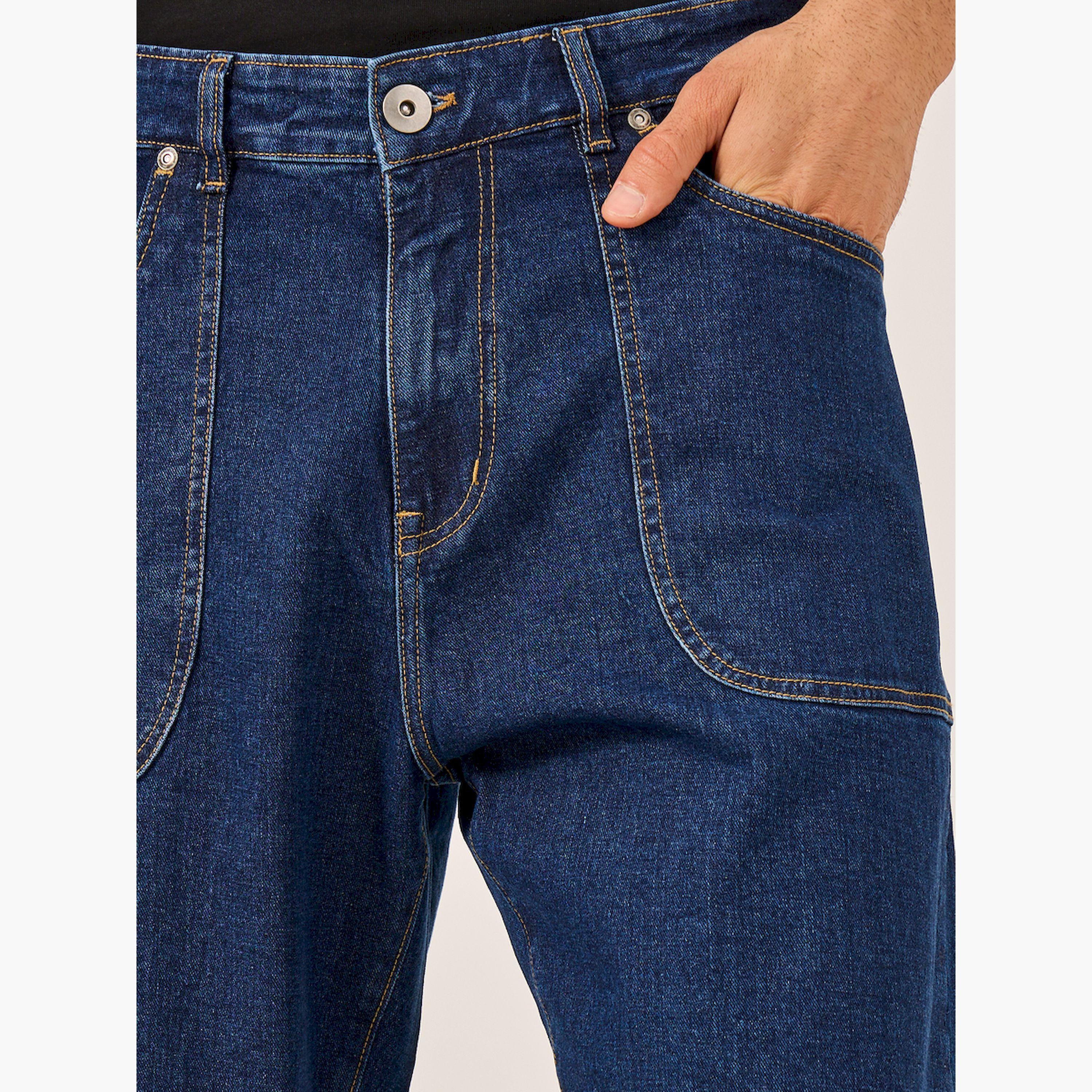 ستايلي - بنطال جينز بخصر متوسط الارتفاع بقصّة البالون ومغسول-men-clothing-bottoms-jeans-image-3