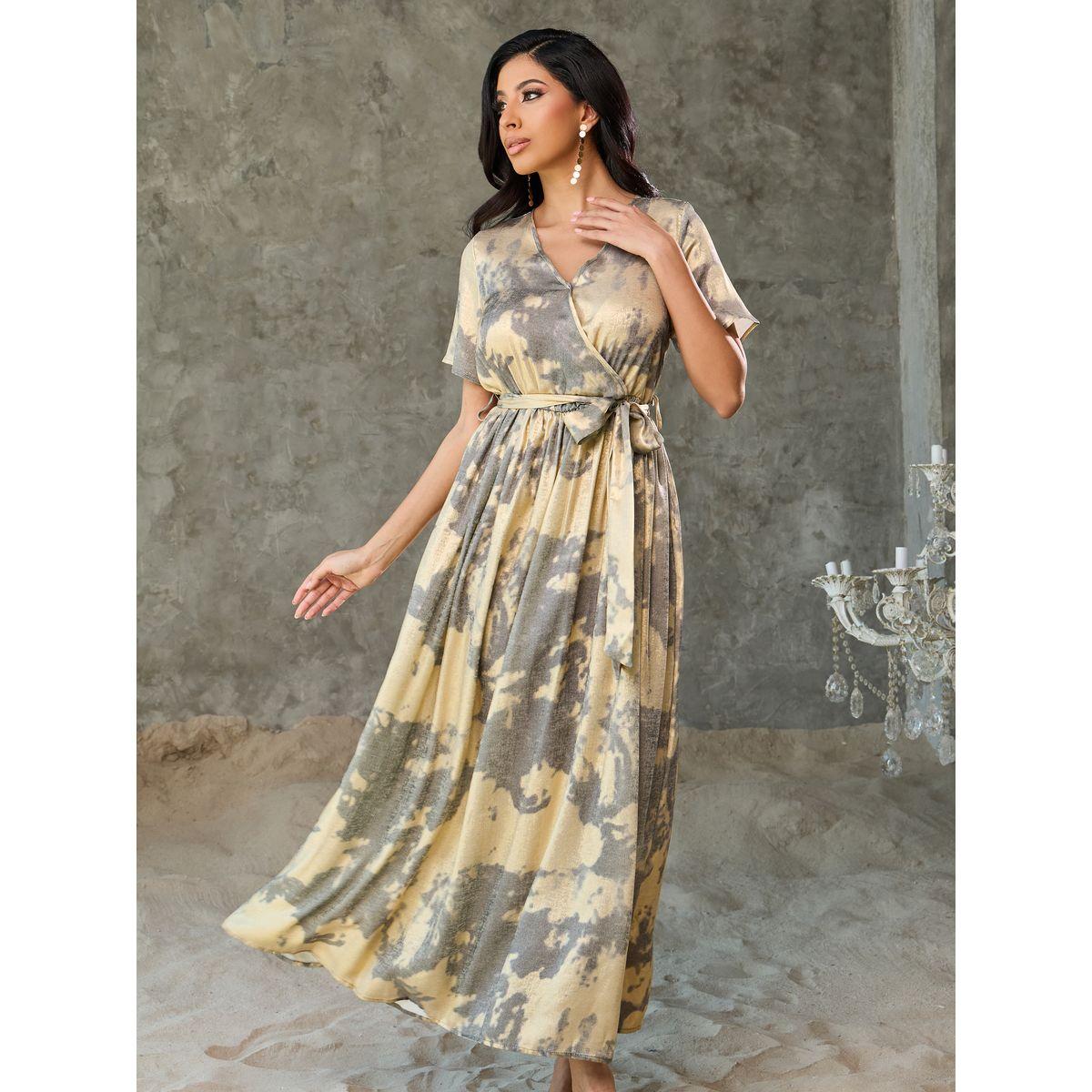 Styli Marble Print A-Line Wrap Maxi Dress-women-clothing-dresses-image-2
