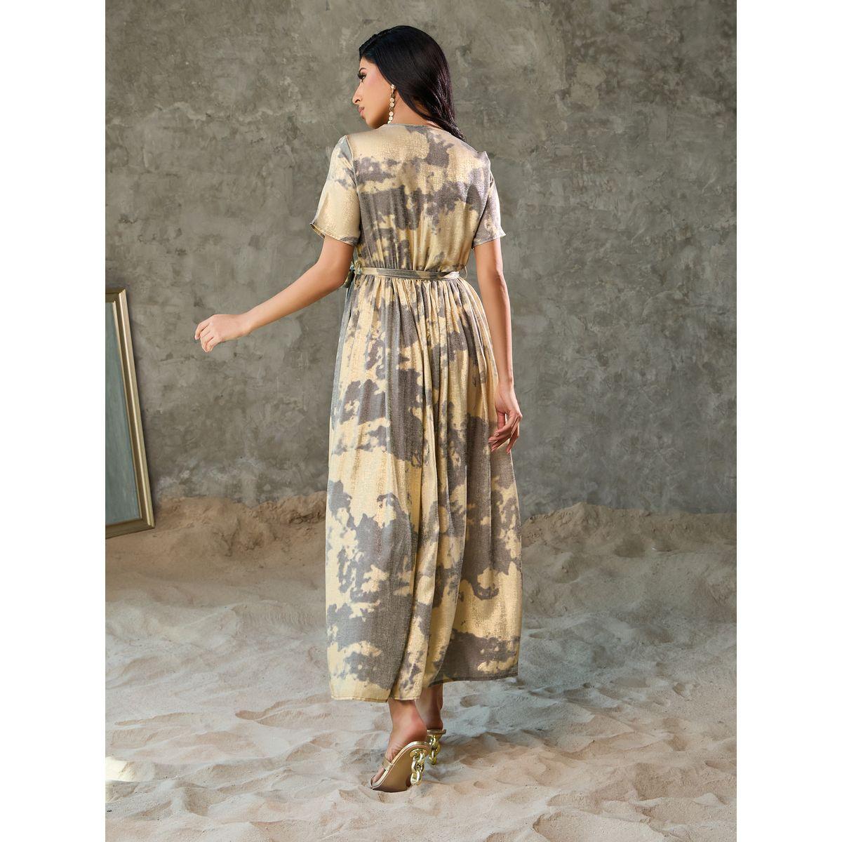 فستان طويل بنمط لف وطبعة ماربل-women-clothing-dresses-image-4