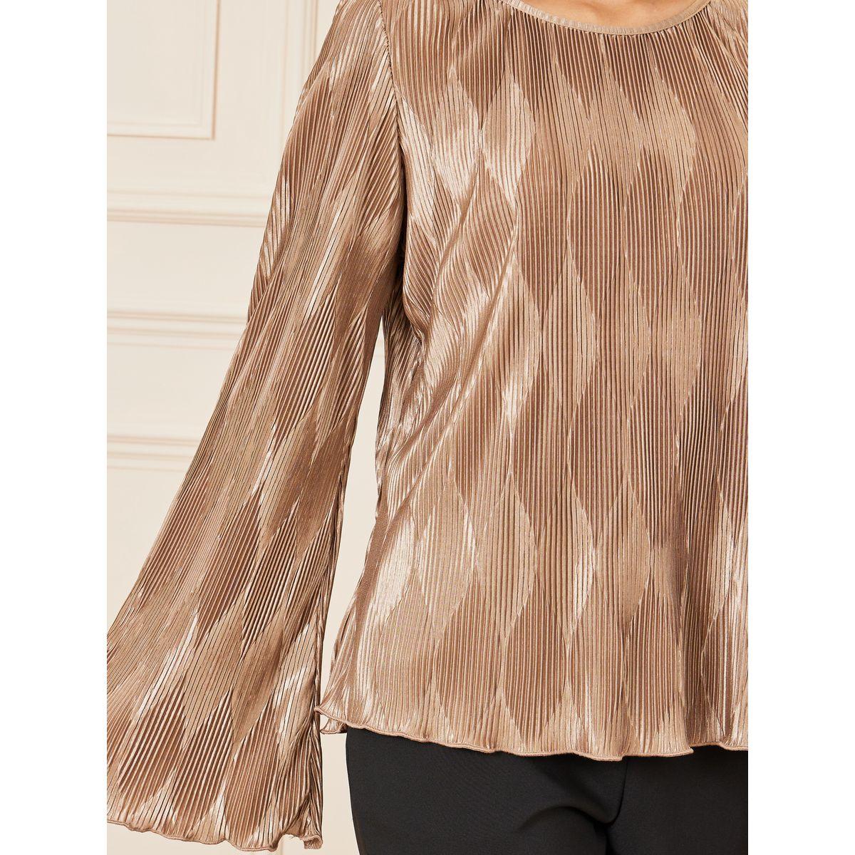 Styli Plisse Flute Sleeves Regular Fit Blouse-women-clothing-shirtsandblouses-blouses-image-4