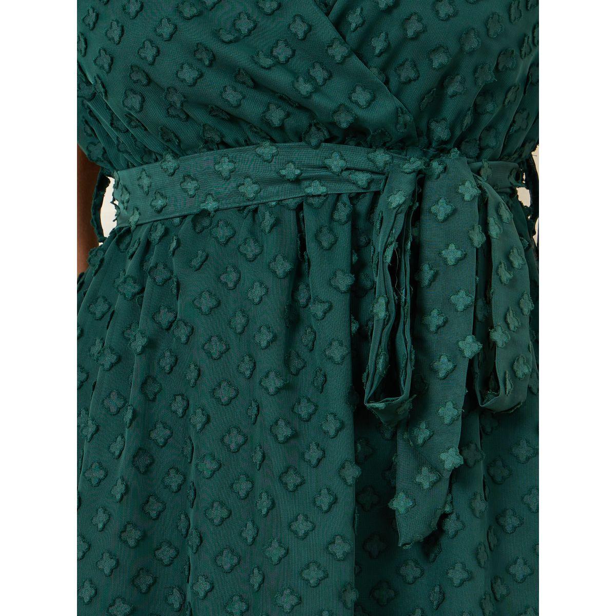 Styli Dobby Self Tie Up A-Line Midi Dress-women-clothing-dresses-image-3