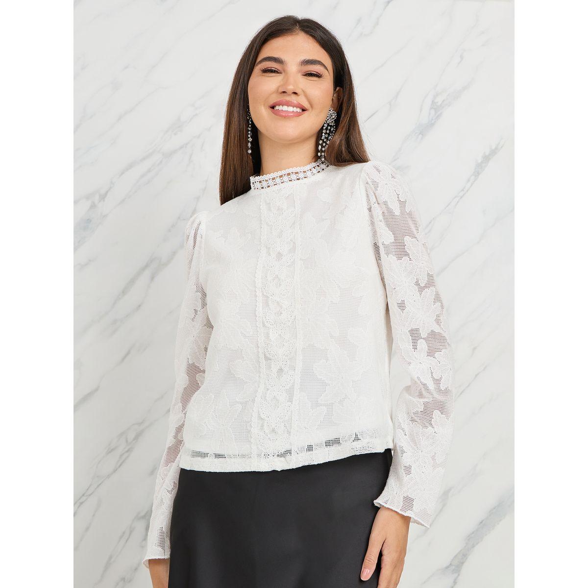 Styli Floral All Over Lace High Neck Long Sleeve Blouse-women-clothing-shirtsandblouses-blouses-image-3