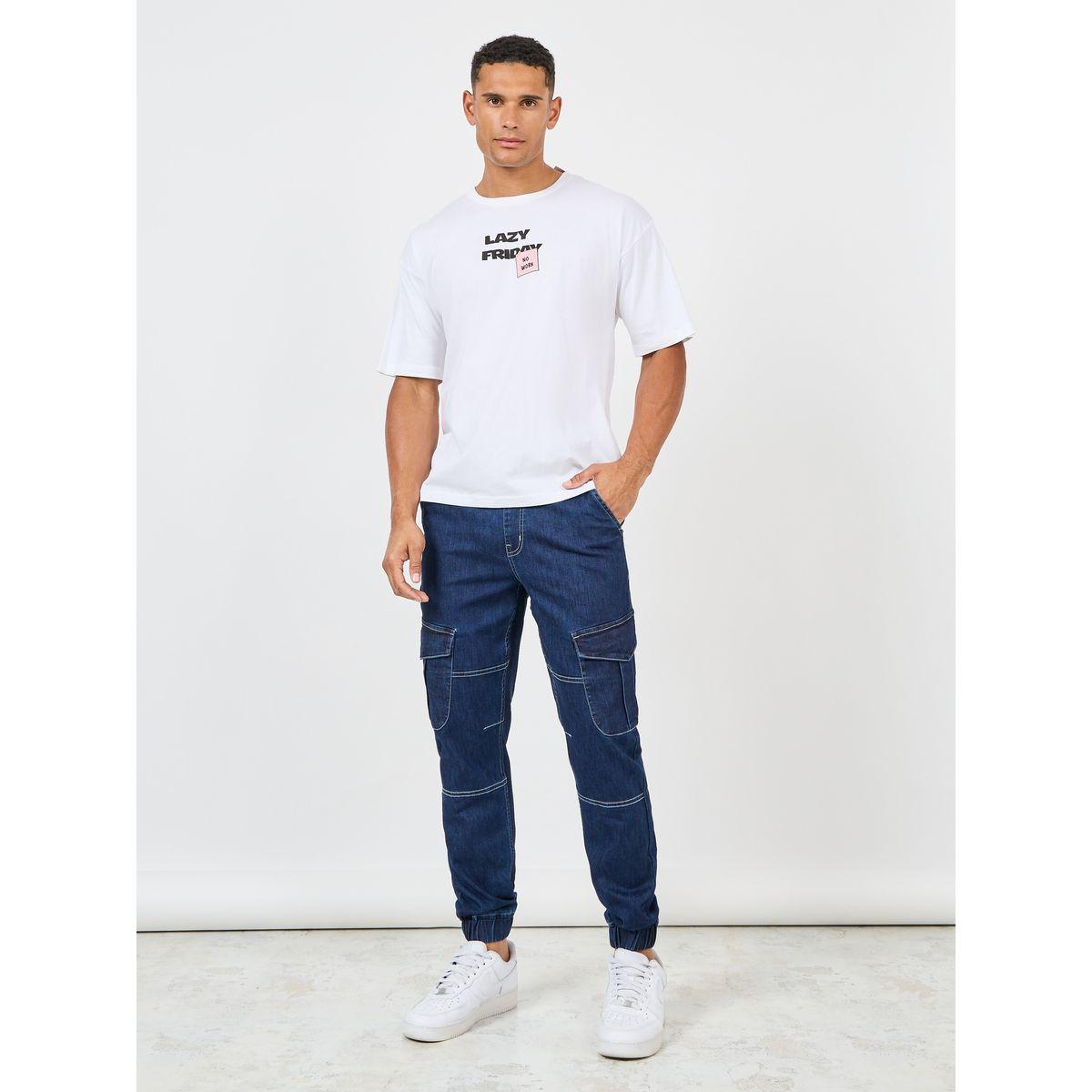 Styli Premium Stretch Mid Rise Cargo Cuffed Hem Jeans-men-clothing-bottoms-jeans-image-2