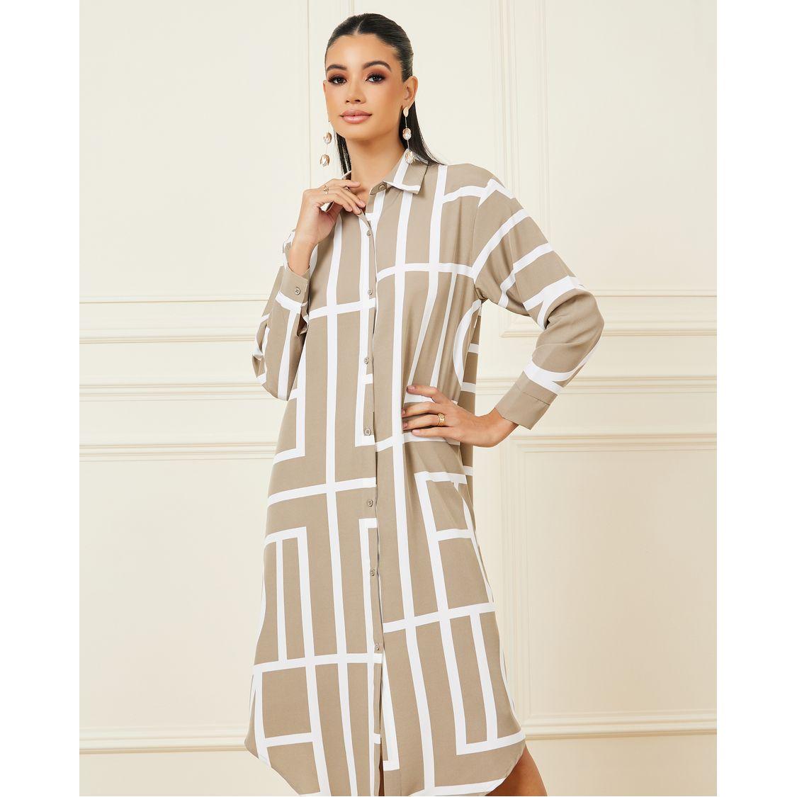 Styli Geo Print Curved Hem Longline Shirt-women-clothing-shirtsandblouses-shirts-image-3