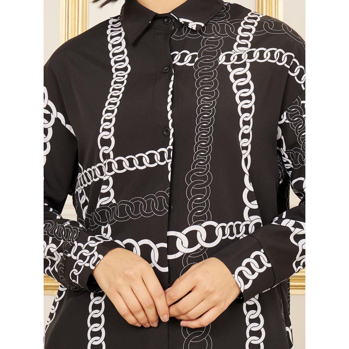Styli Chain Print Regular Fit Tunic  Longline Shirt-women-clothing-shirtsandblouses-shirts-image-3