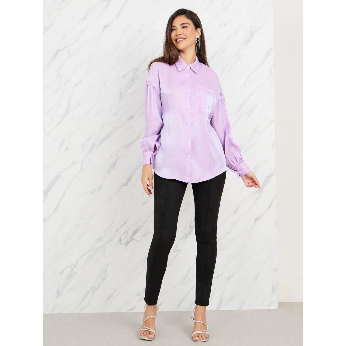 بلوزة واسعة بتفاصيل براقة وازرار غلق-women-clothing-shirtsandblouses-shirts-image-2
