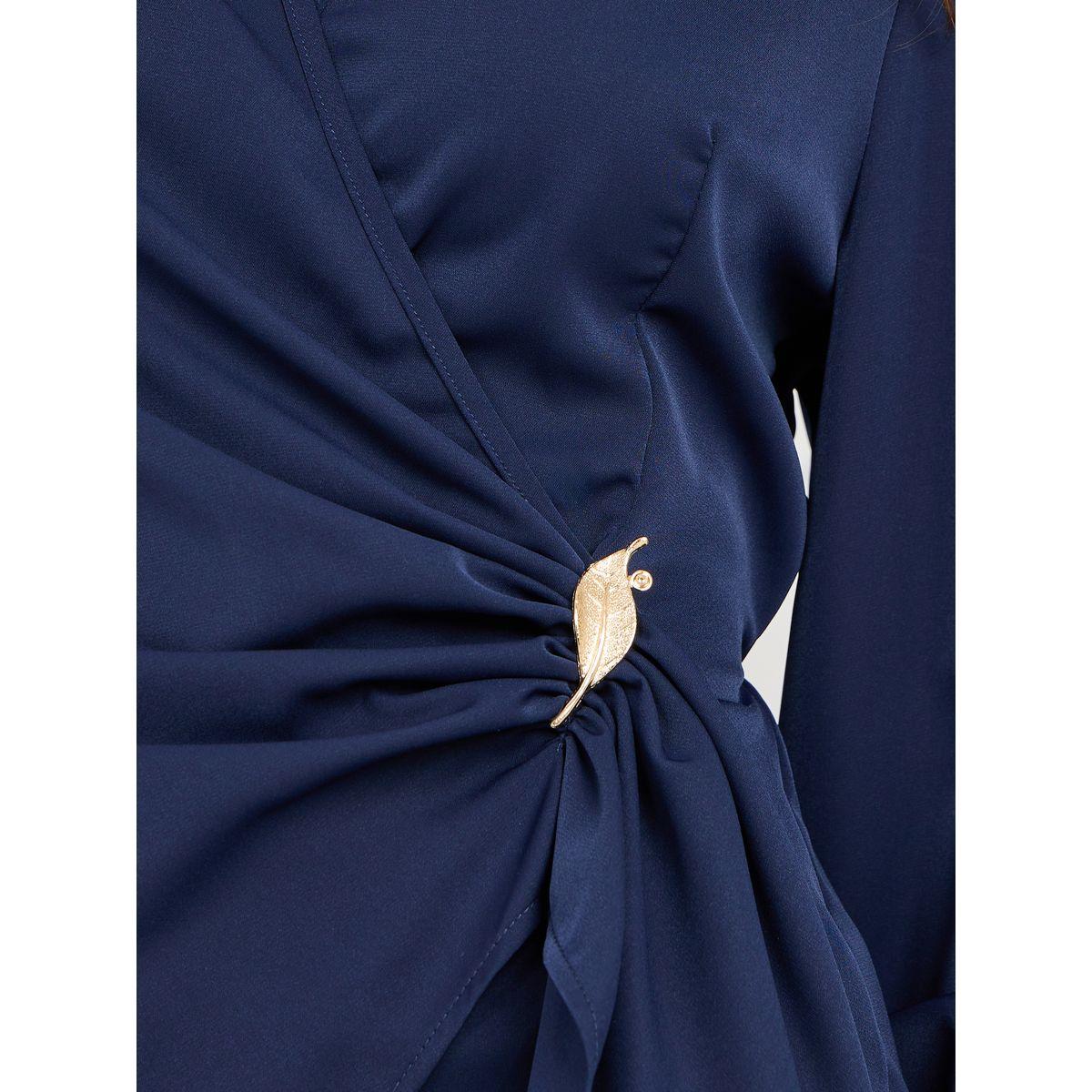 Styli Solid Regular Fit Metal Buckle Wrap Top-women-clothing-shirtsandblouses-blouses-image-3