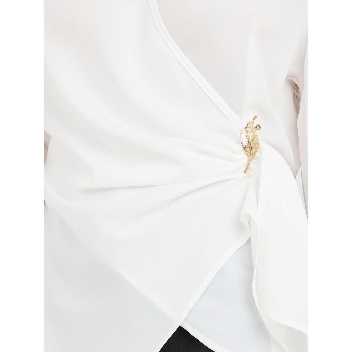Styli Solid Regular Fit Metal Buckle Wrap Top-women-clothing-shirtsandblouses-blouses-image-3