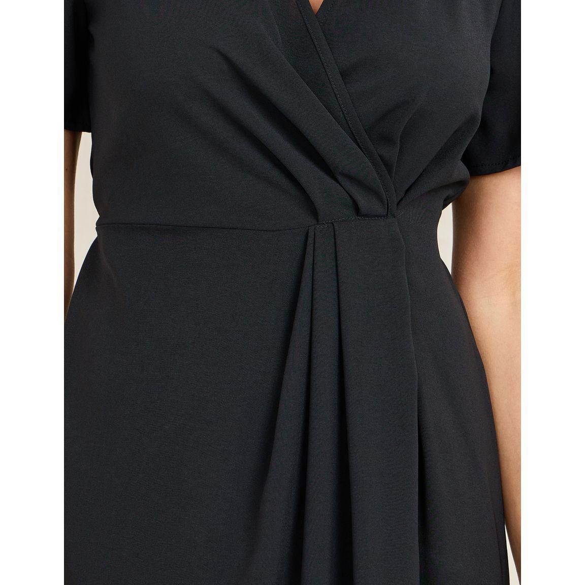 Styli Pleated Detail Asymmetric Hem Bodycon Midi Dress-women-clothing-dresses-image-3