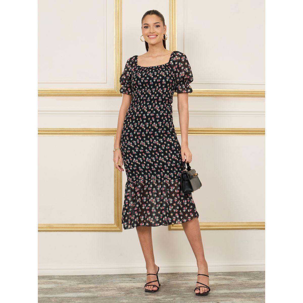 فستان ميدي مطبع بطبعات صغيرة-women-clothing-dresses-image-1