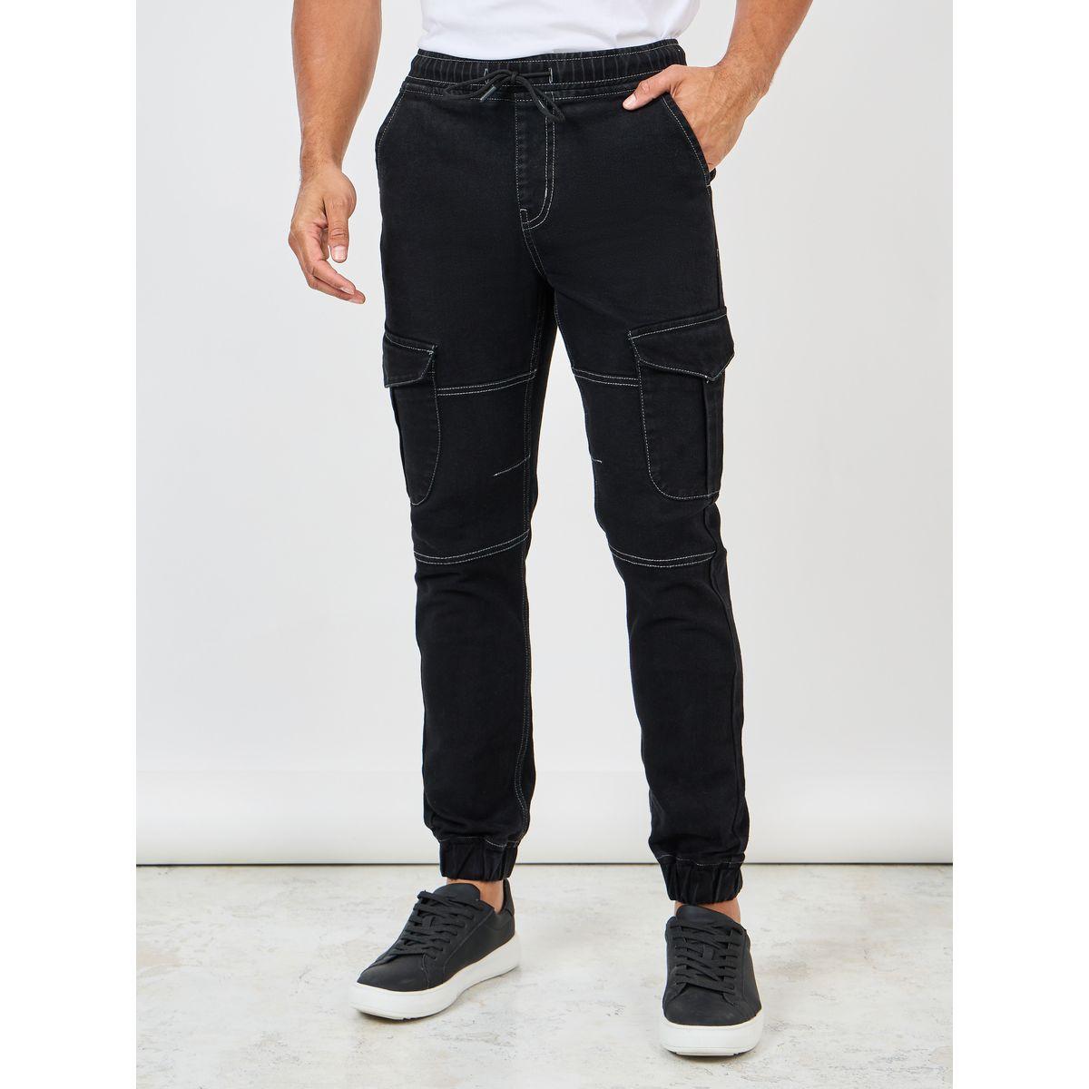 جينز كارجو بقصة سليم فت مع درزات-men-clothing-bottoms-jeans-image-1