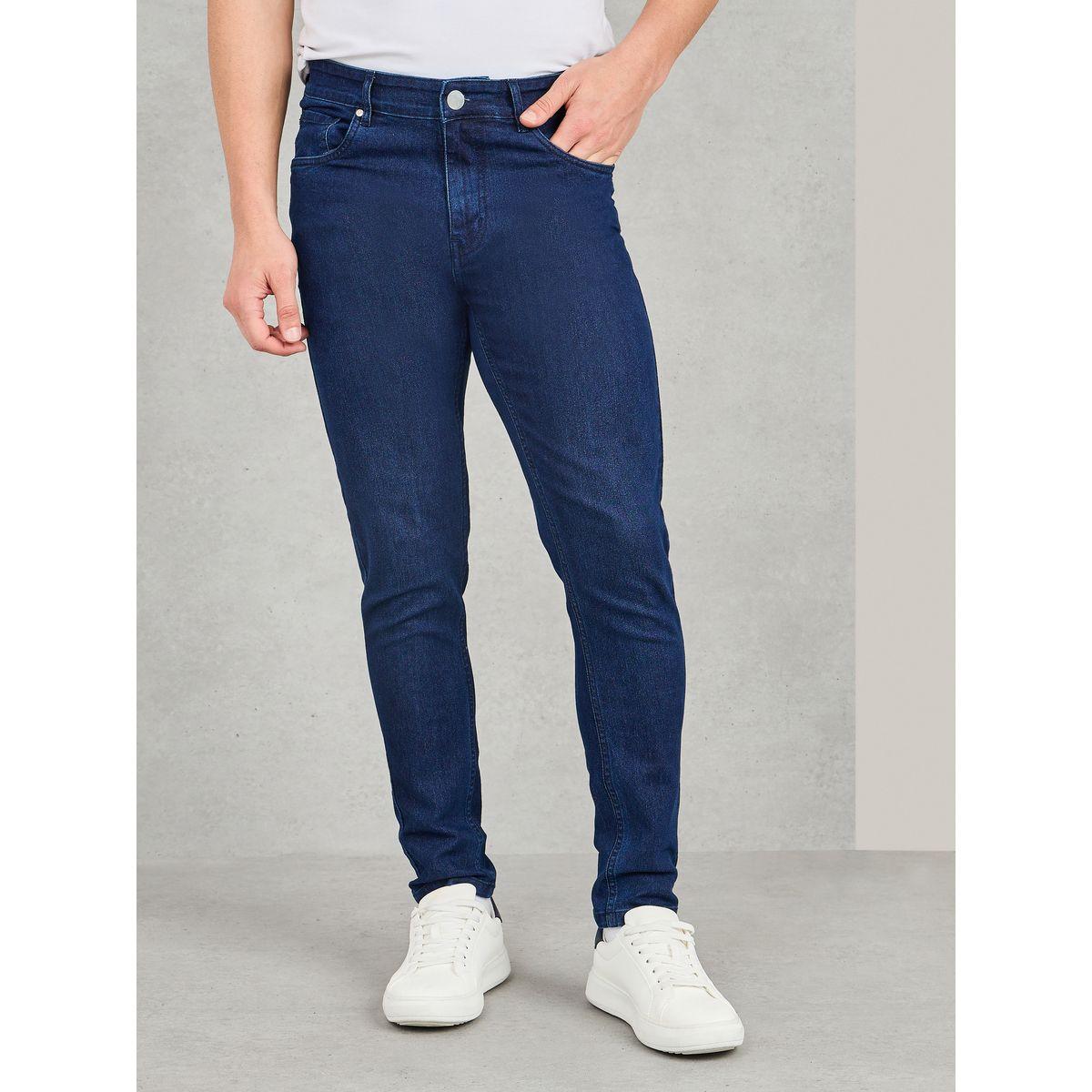 Styli Mid Rise Dark Wash Skinny Fit Jeans with Pockets-men-clothing-bottoms-jeans-image-1