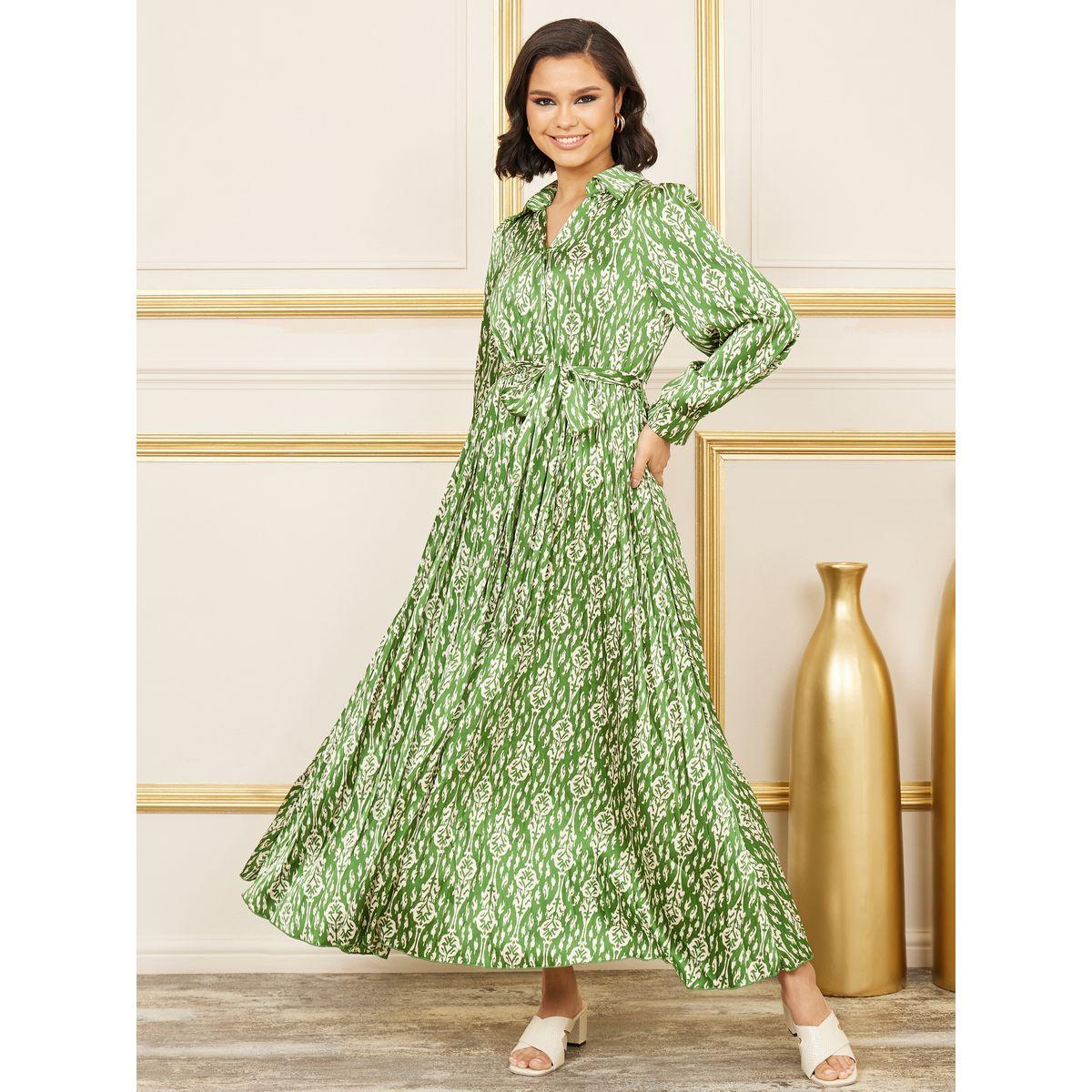 فستان ساتان طويل بطبعة بوهيمية-women-clothing-dresses-image-1