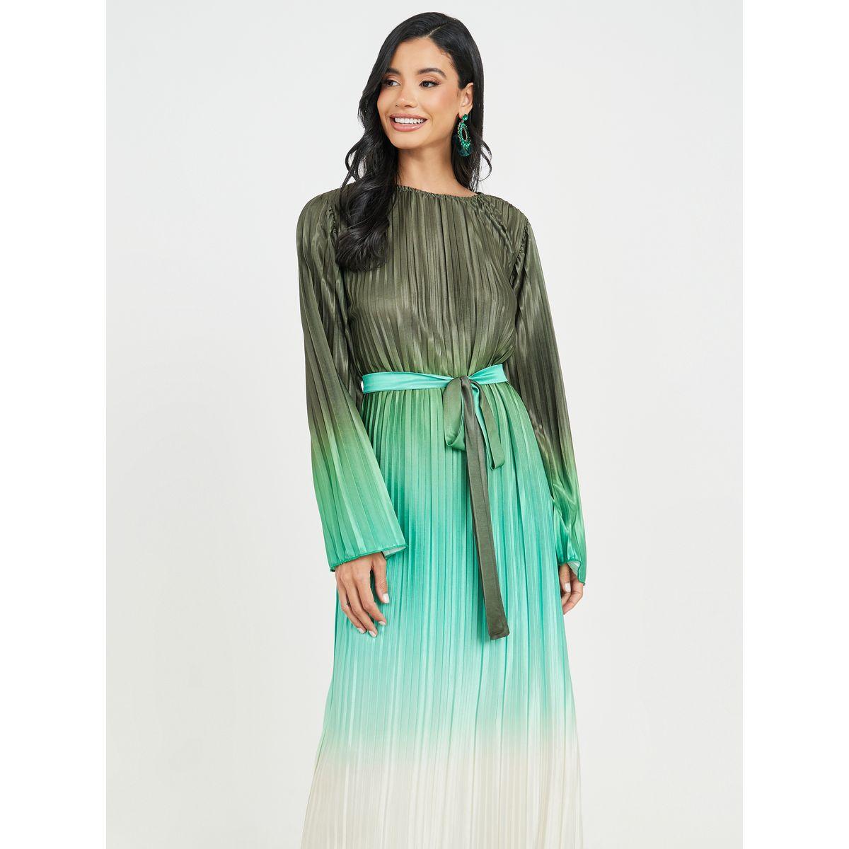 Styli Accordion Pleated Ombre Print Shift Maxi Dress-women-clothing-dresses-image-2