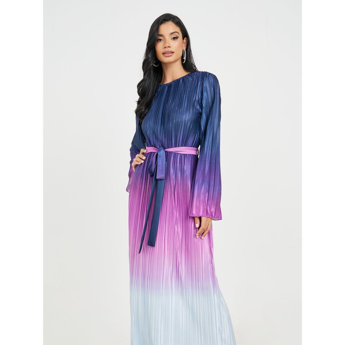 Styli Accordion Pleated Ombre Print Shift Maxi Dress-women-clothing-dresses-image-2