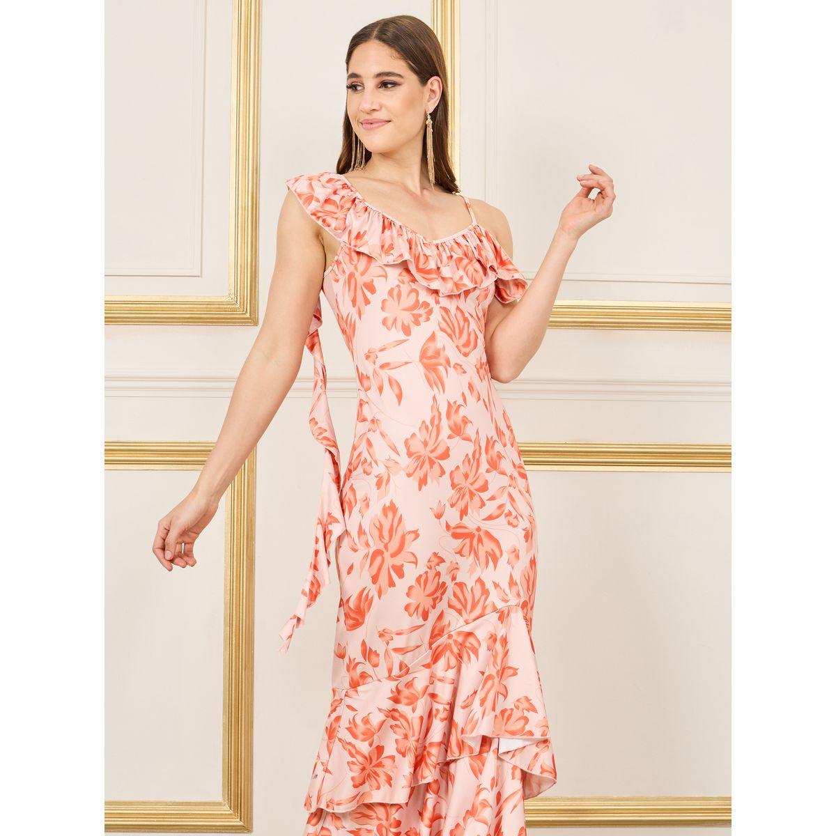 Styli Floral Print Ruffle Detail Mermaid Maxi Dress-women-clothing-dresses-image-2